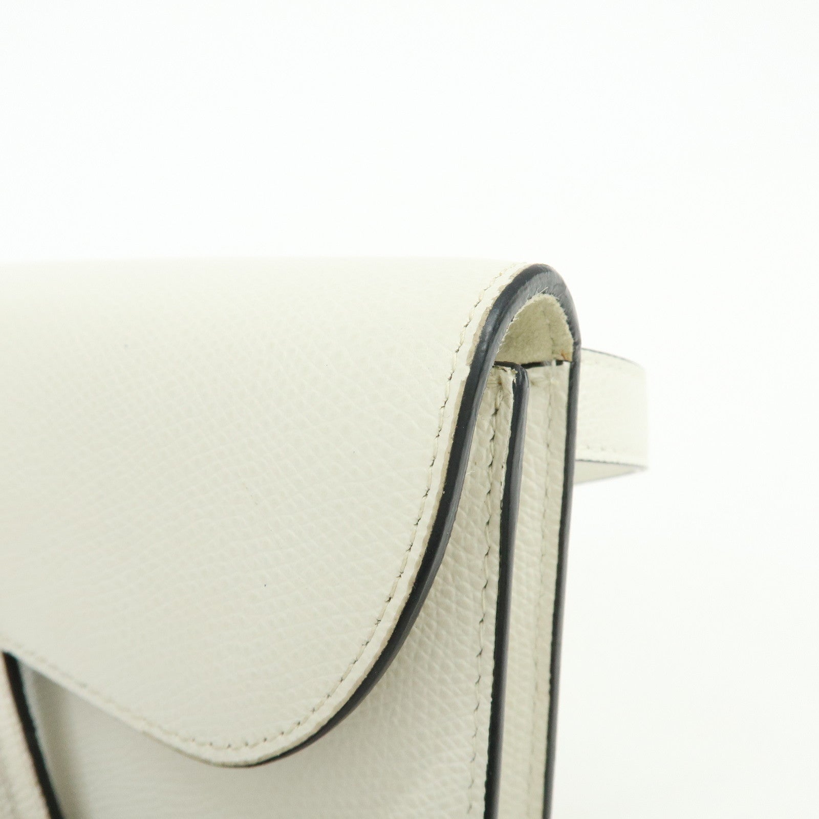 Christian Dior Saddle Calf Leather Waist Pouch Body Bag White