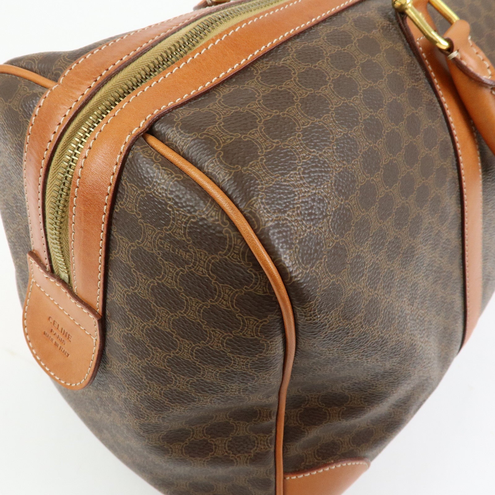 CELINE Macadam PVC Leather Boston Bag Hand Bag Travel Bag