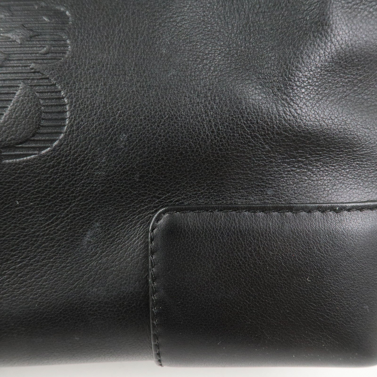 LOEWE Anagram Leather Tote Bag Hand Bag Black