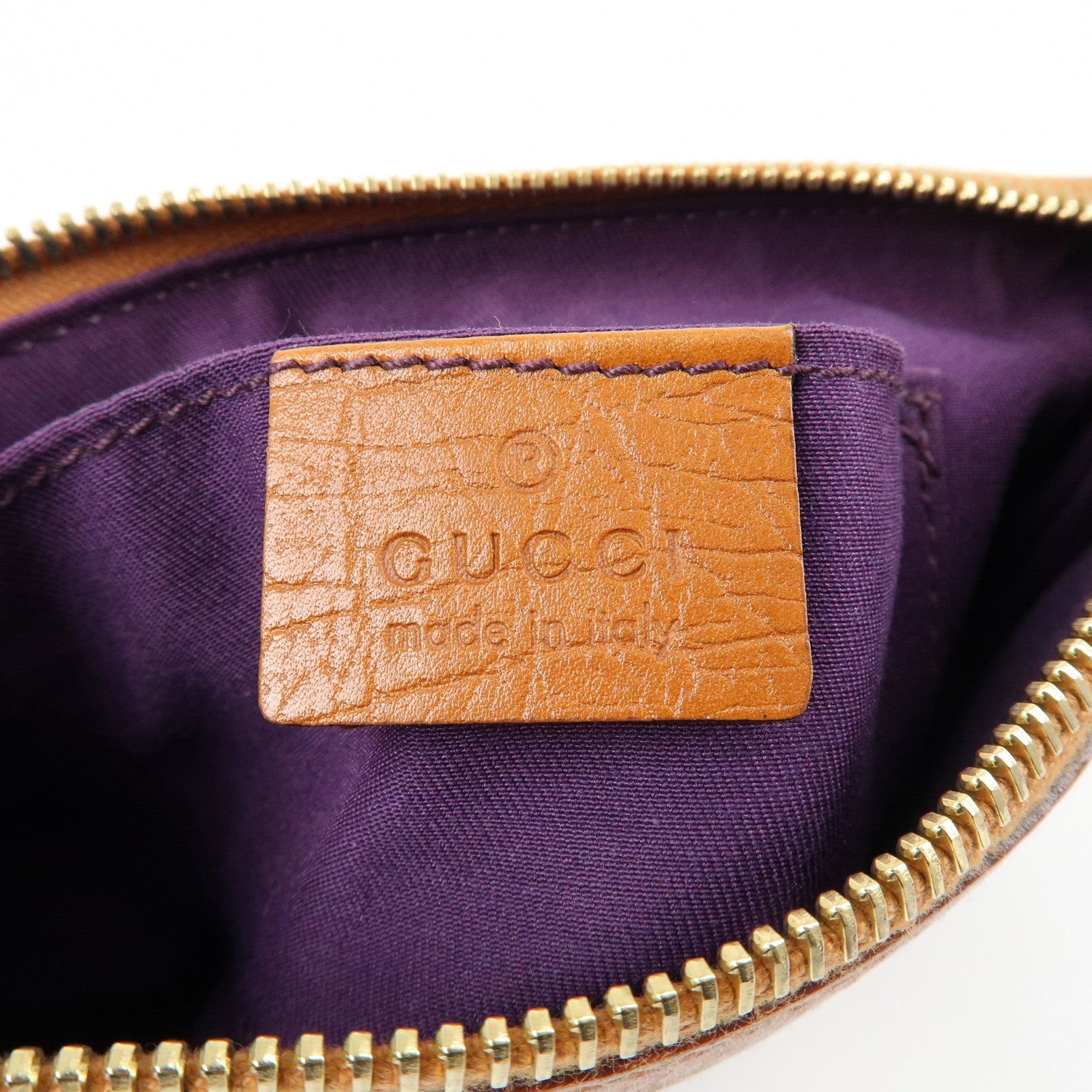 GUCCI Sherry GG Canvas Leather Pouch Hand Bag Beige Camel 152507