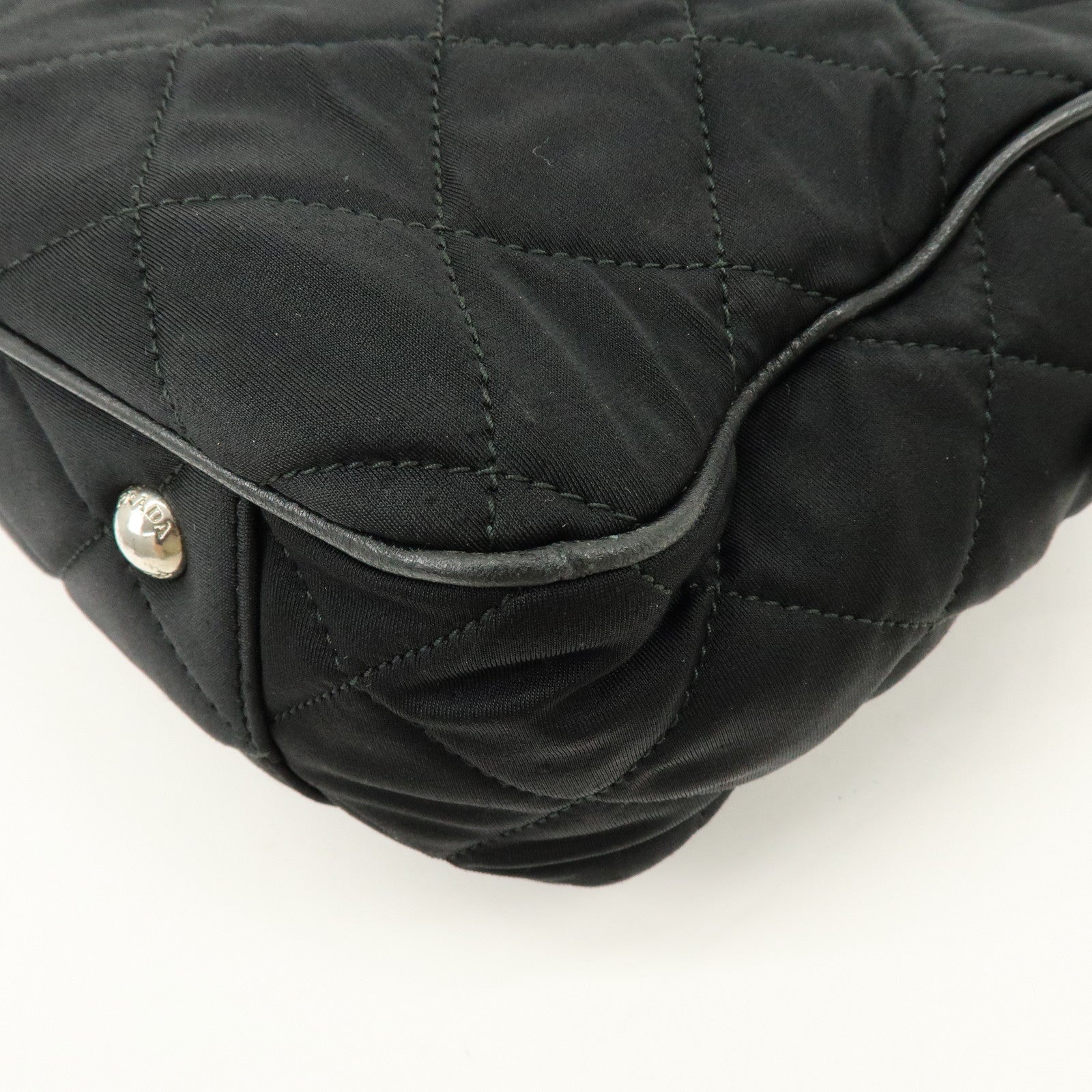 PRADA Tessuto Nylon Leather 2Way Bag Hand Bag Shoulder Bag Black