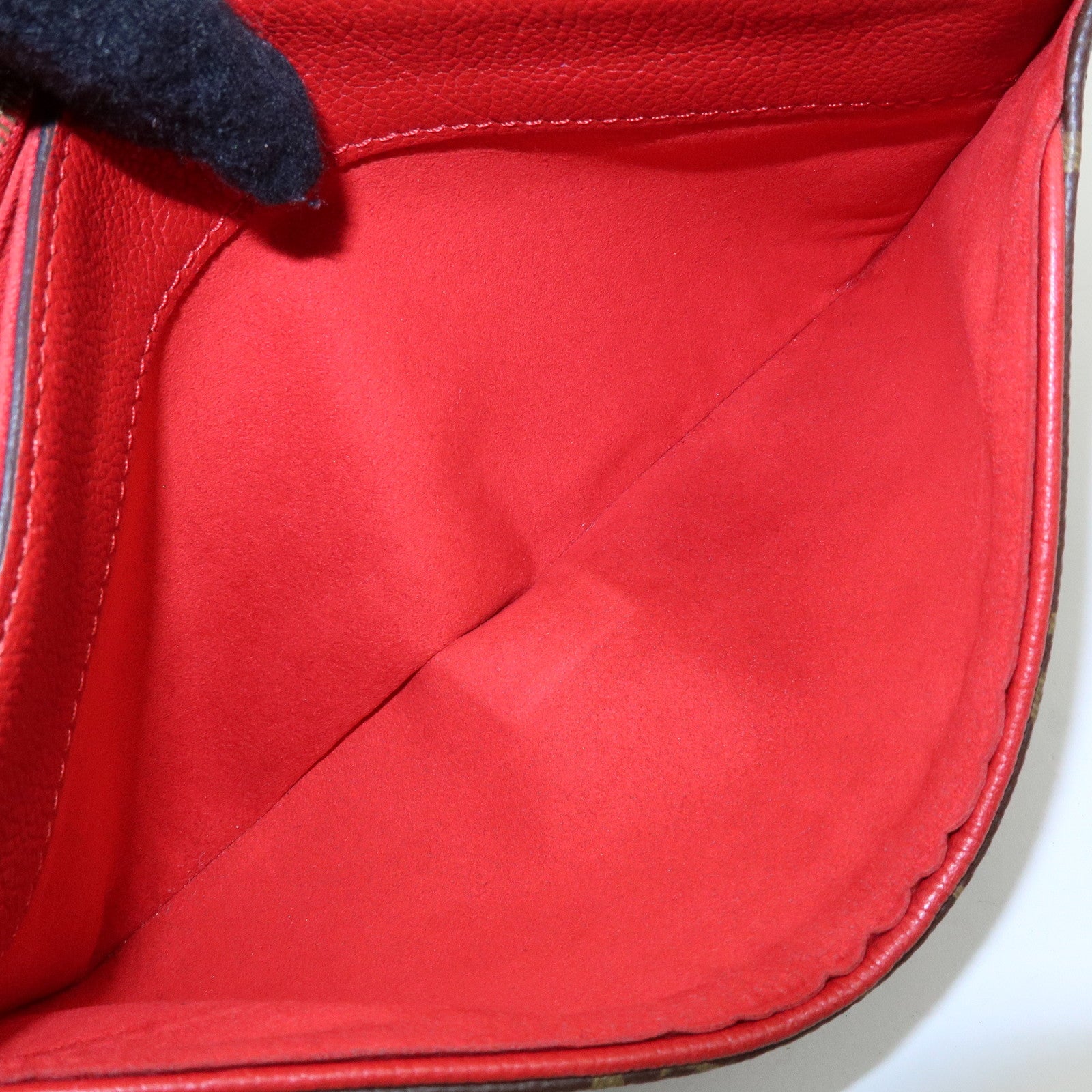 Louis Vuitton Monogram Pallas Chain Hand Bag Brown Red M41201