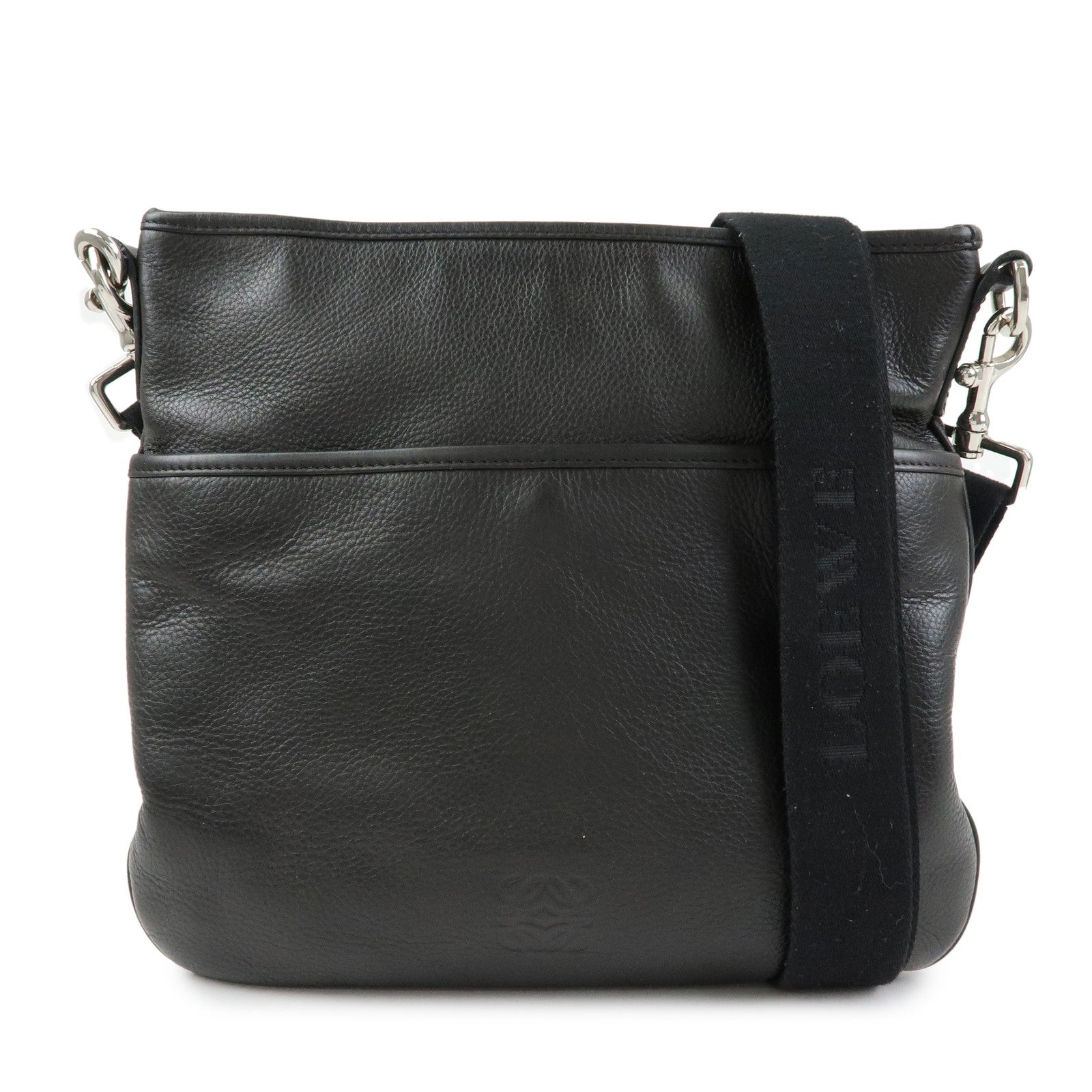 LOEWE Anagram Leather Shoulder Bag Crossbody Bag Dark Brown