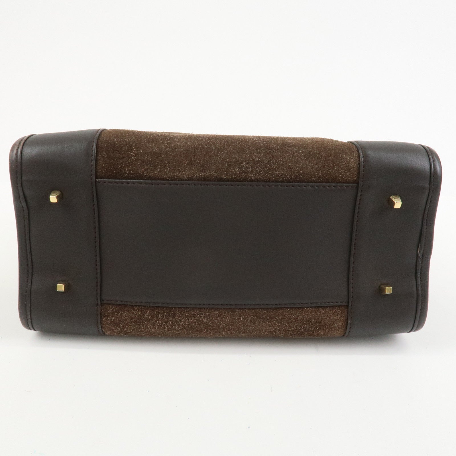 LOEWE Anagram Suede Leather Amazona 27 Hand Bag Brown