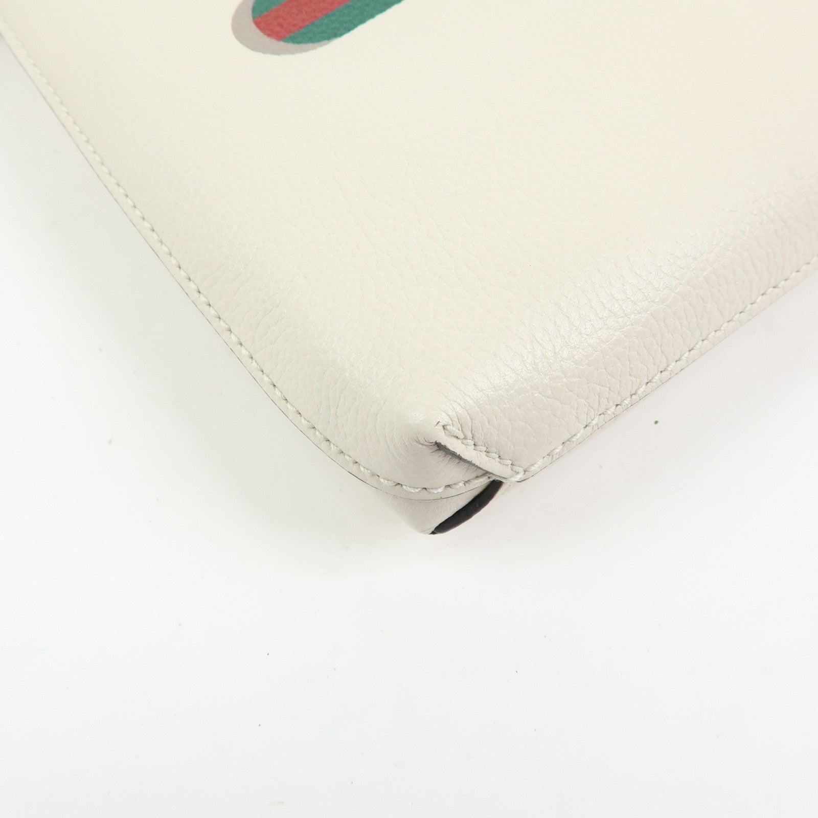 GUCCI Sherry Vintage Logo Medium Portfolio Clutch Bag Ivory 572770