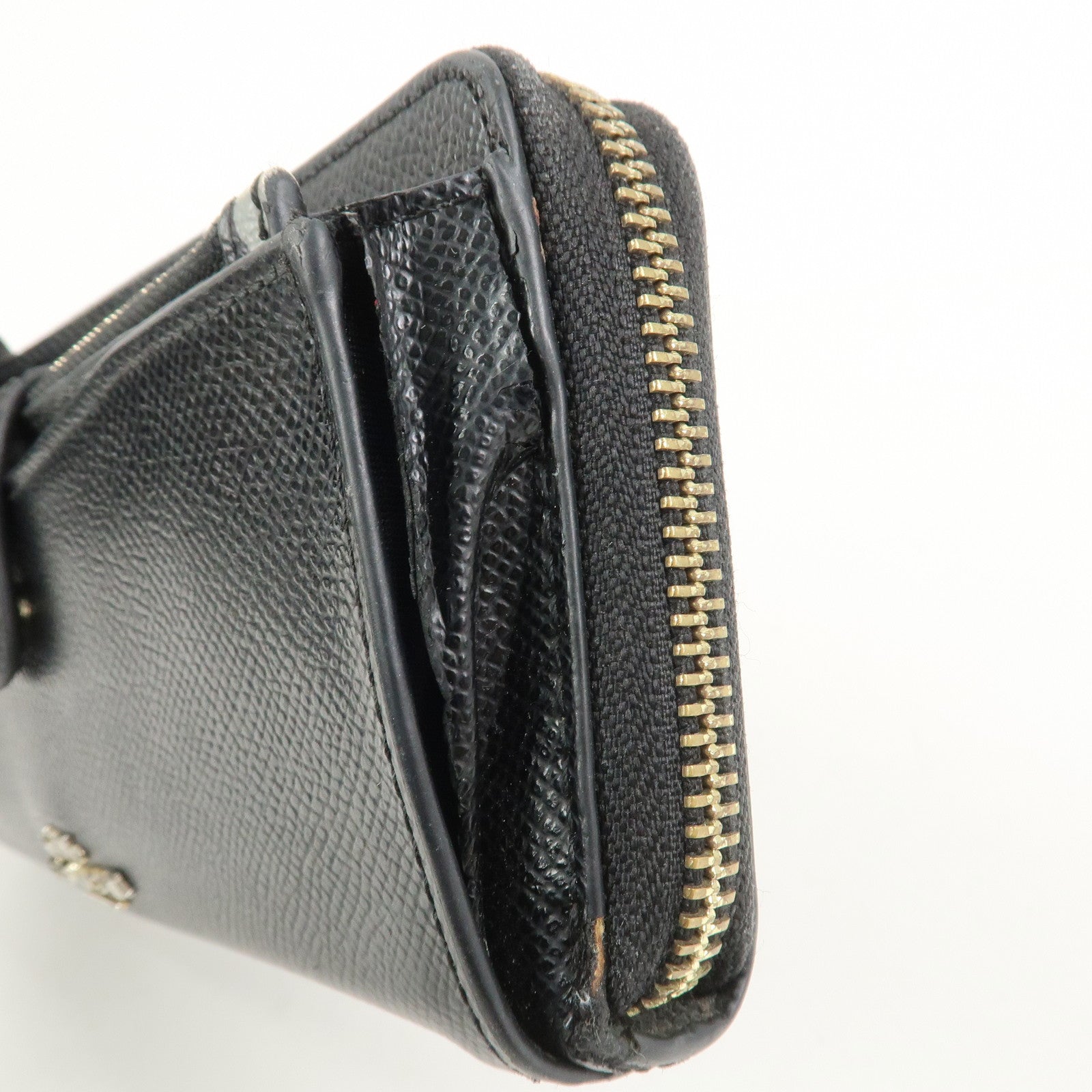 COACH Set of 3 Leather Canvas Long Wallets Black Multicolor