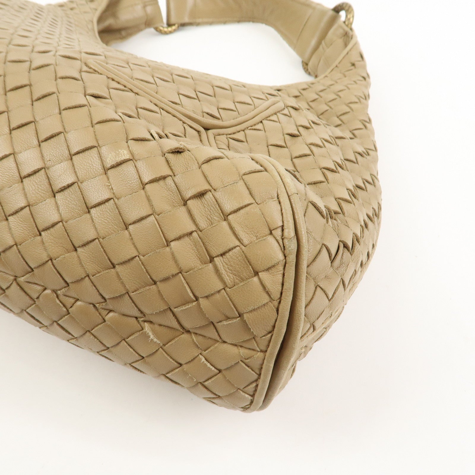 BOTTEGA VENETA Intrecciato Nappa Leather Shoulder Bag Light Brown