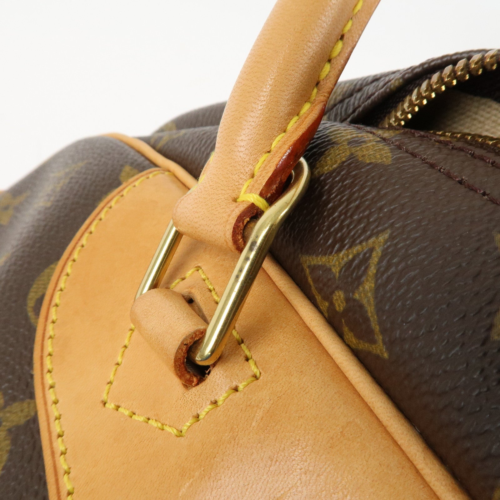 Louis Vuitton Leather Canvas Monogram Deauville Hand Bag M47270 Used