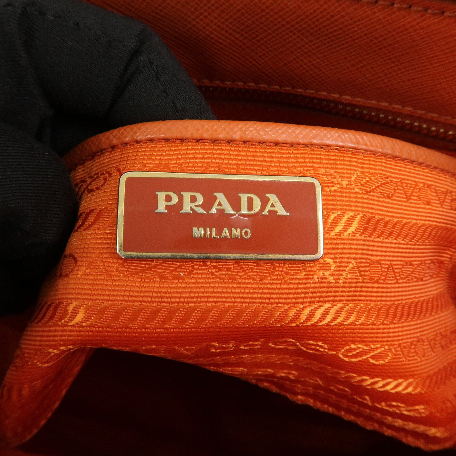 PRADA Galleria Saffiano Leather 2Way Bag Orange 1BA274