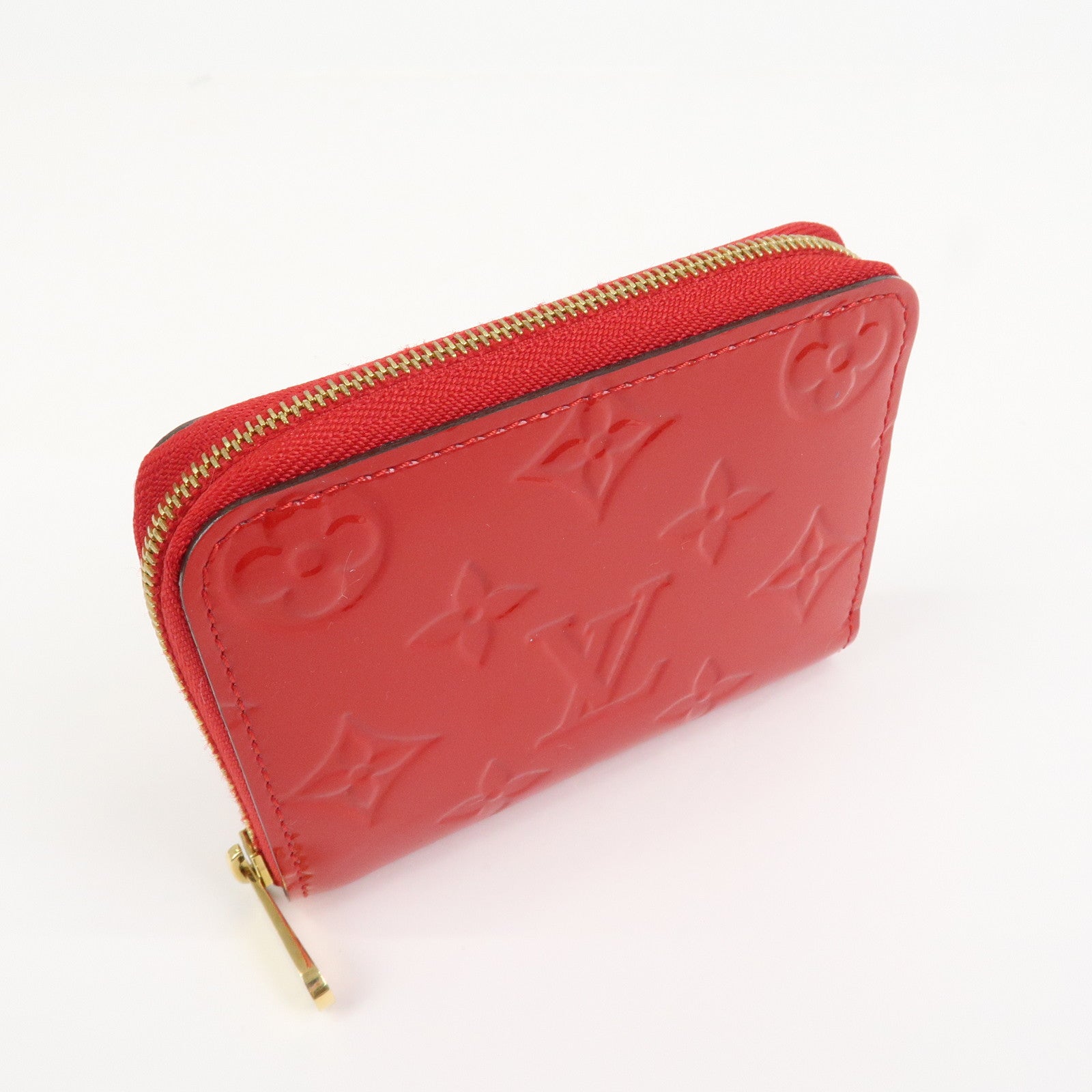 Louis Vuitton Vernis Leather Zippy Coin Purse Wallet Cerise M90202
