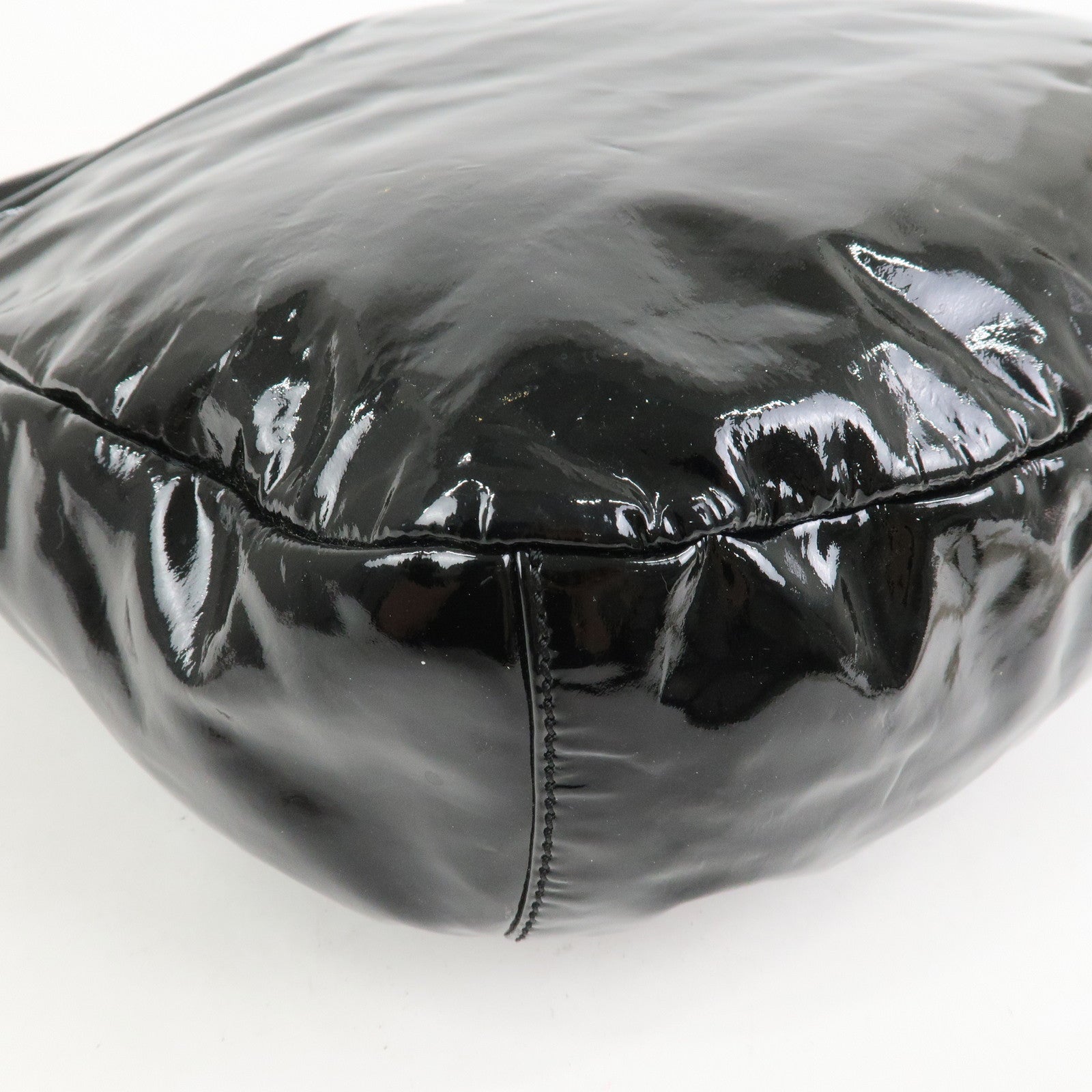 JIMMY CHOO Patent Leather Leather Sky Bag Shoulder Bag Black