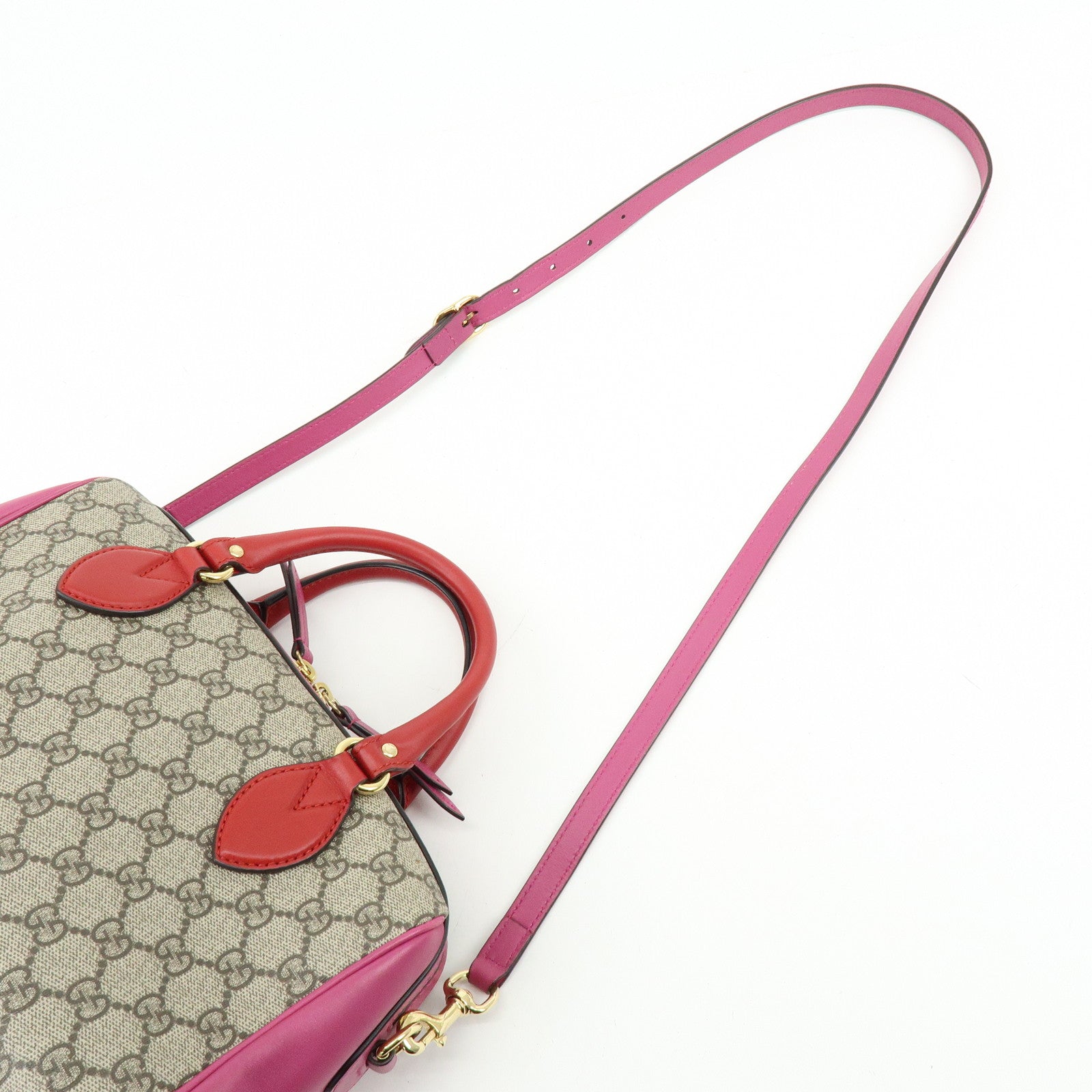 GUCCI GG Supreme Leather 2Way Bag Hand Shoulder Bag Beige 409529