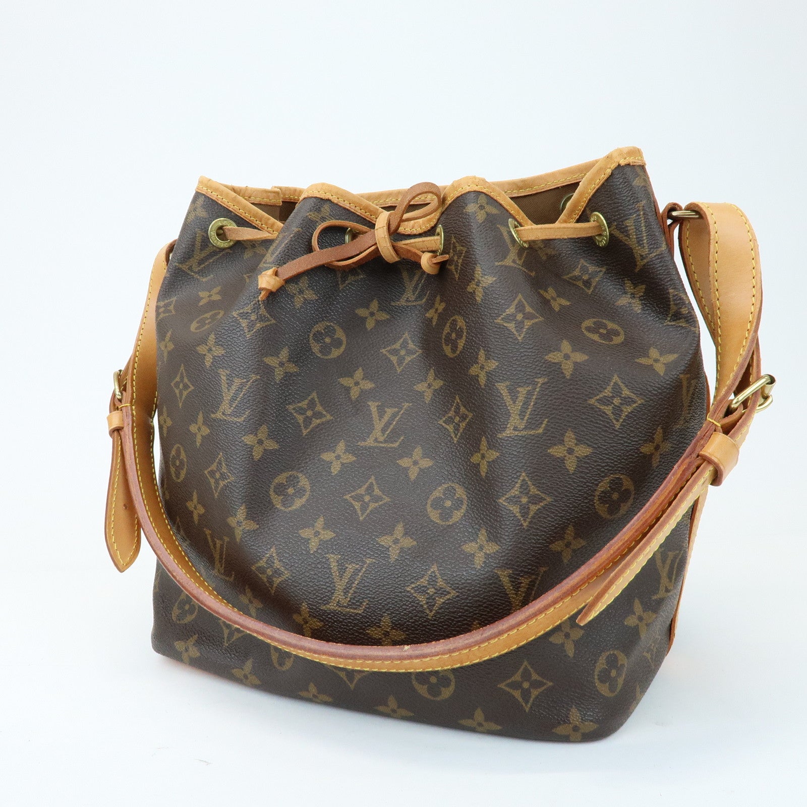 Louis Vuitton Monogram Canvas Petit Noe Shoulder Bag Brown M42226