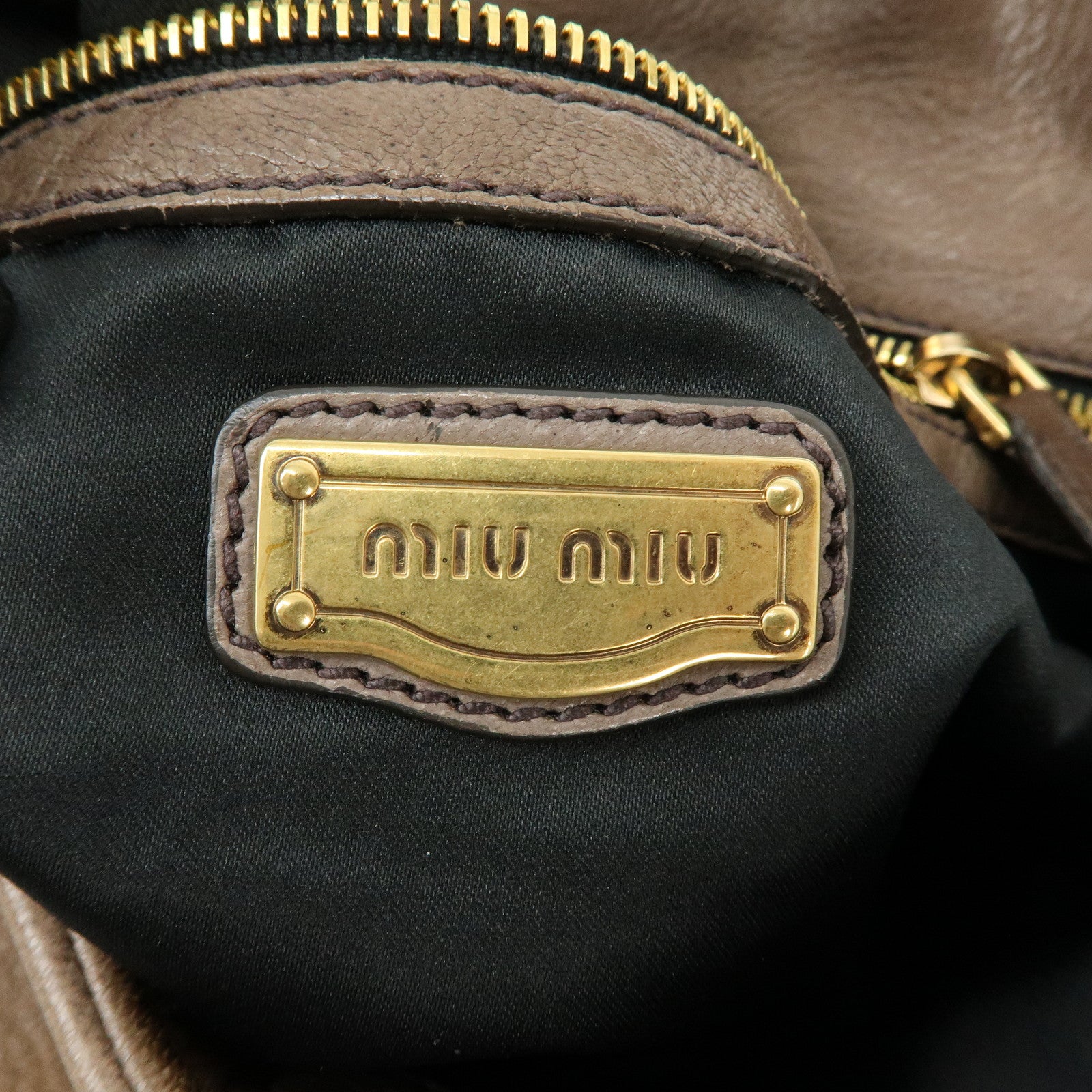 MIU MIU Leather 2Way Bag Hand Bag Shoulder Bag RR1591