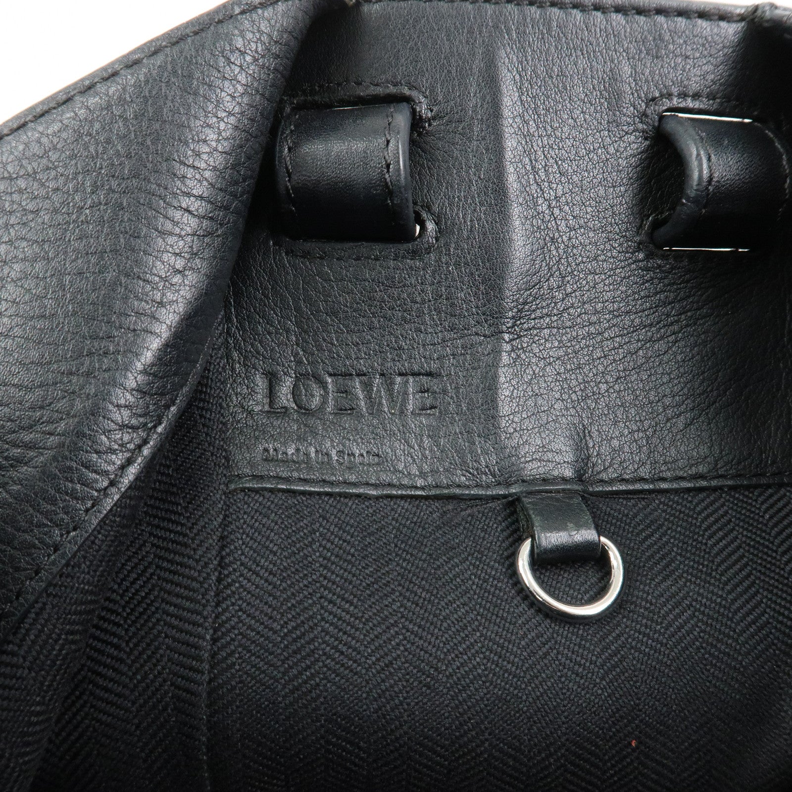 LOEWE Hammock Medium Leather Shoulder Bag Hand Bag Black