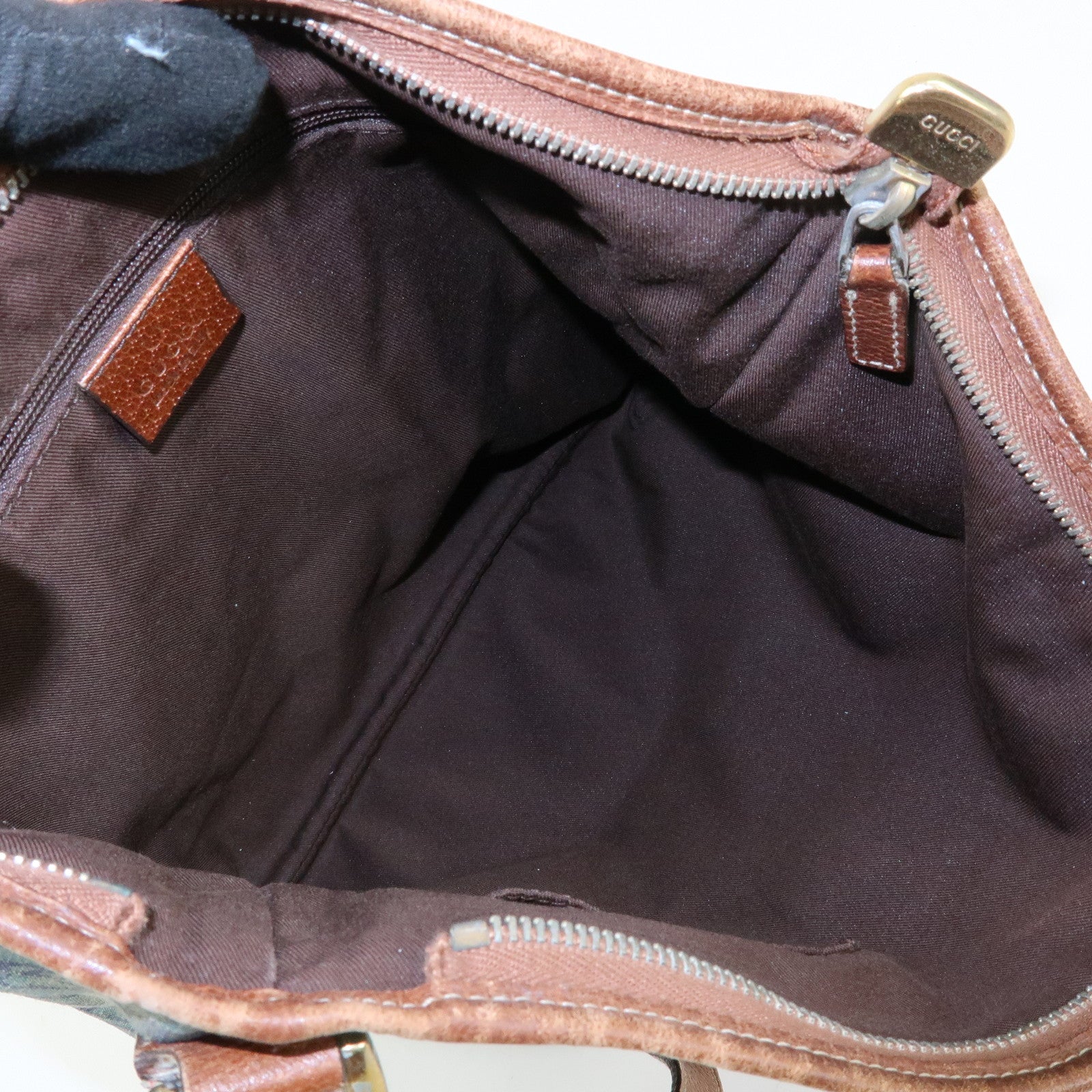 GUCCI Abbey Denim Leather Shoulder Bag Crossbody Bag Navy 131326