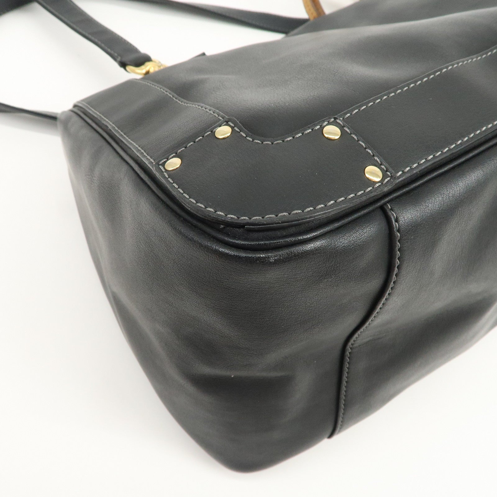 Chloe Eden Leather Shoulder Bag Hand Bag Tote Bag Black