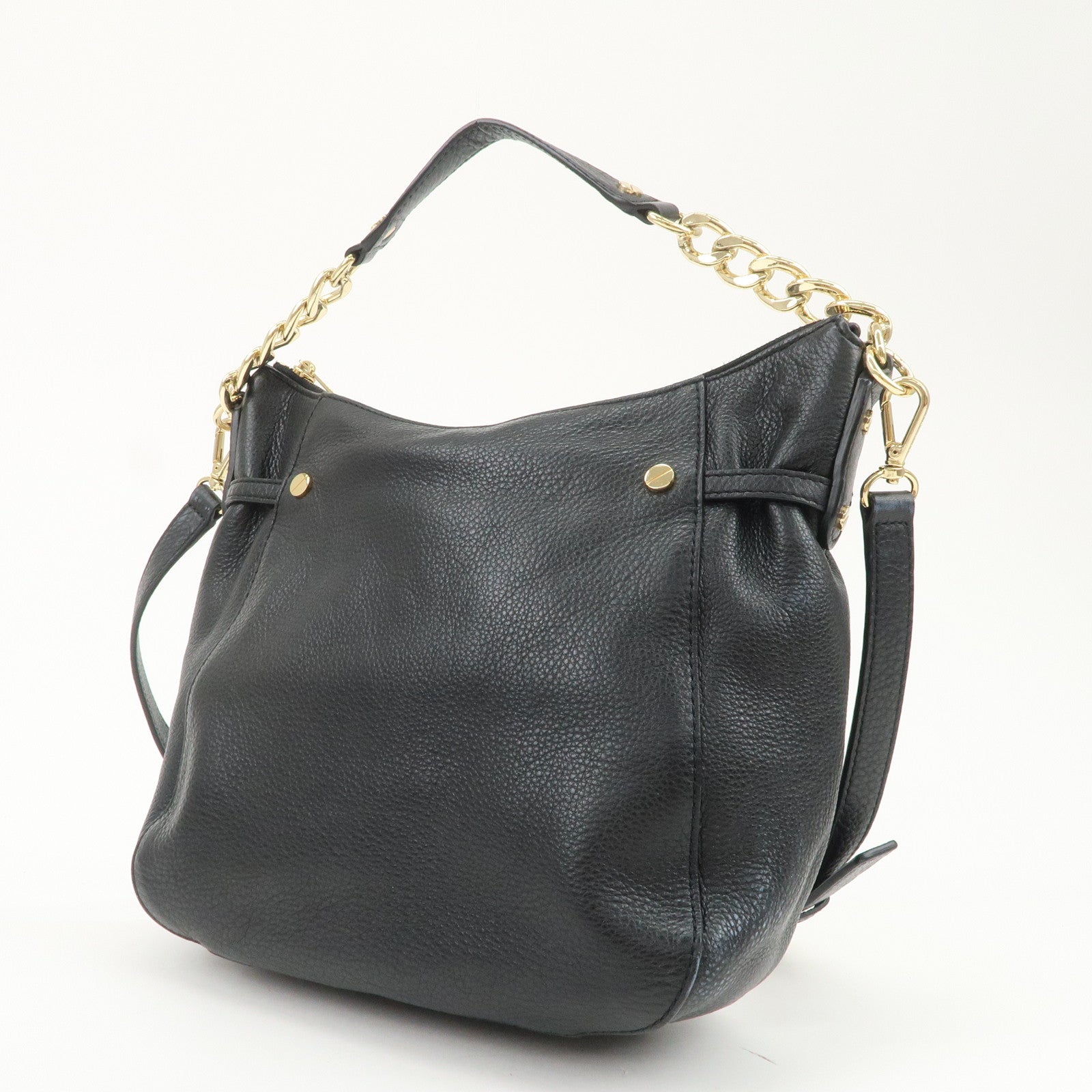 MICHAEL KORS Logo Leather 2Way Bag Hand Bag Shoulder Bag Black