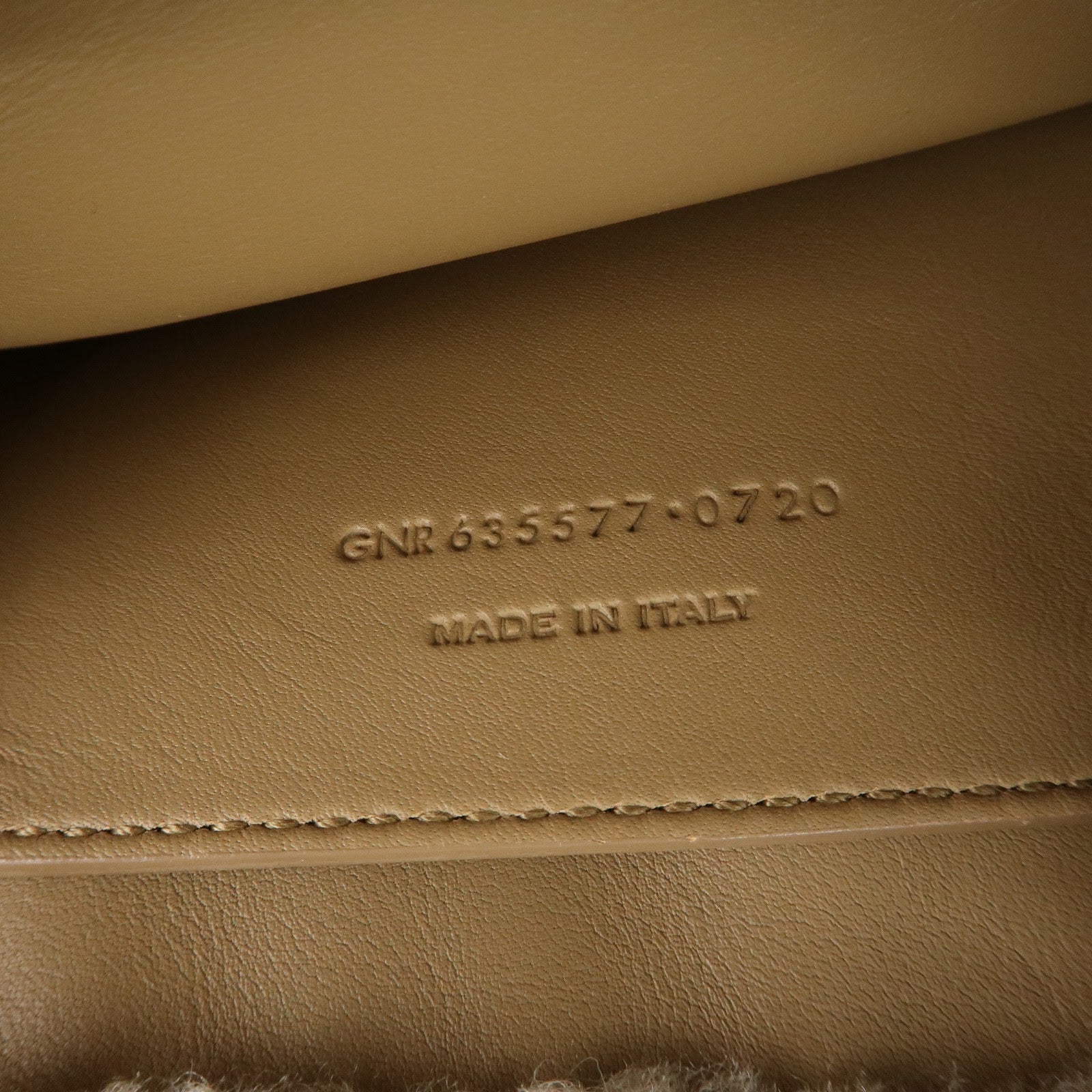 SAINT LAURENT PARIS Niki Mouton Leather Shoulder Bag Light Brown