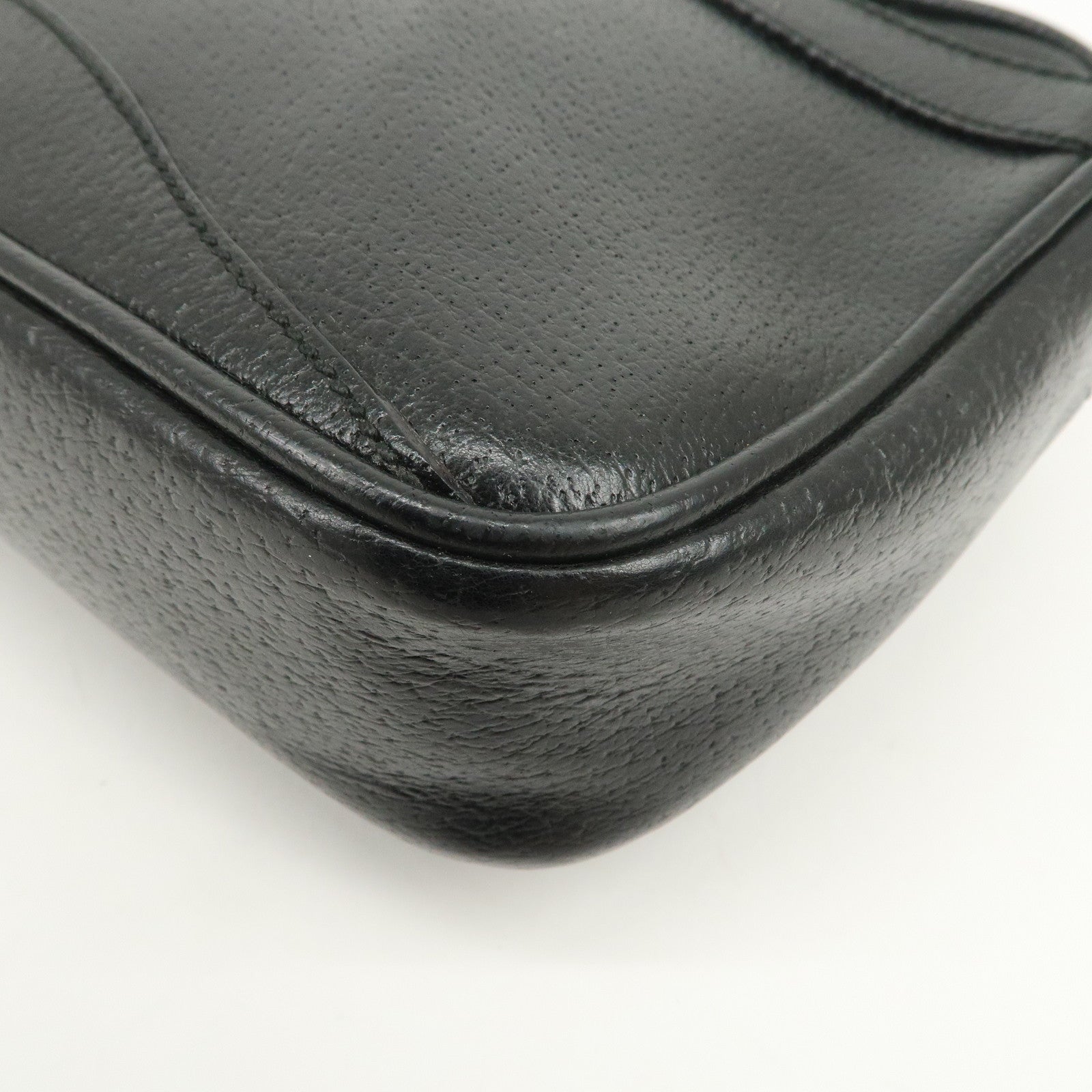 GUCCI Diamante Leather Clutch Bag Wristlet Bag Black 018・1095・3701