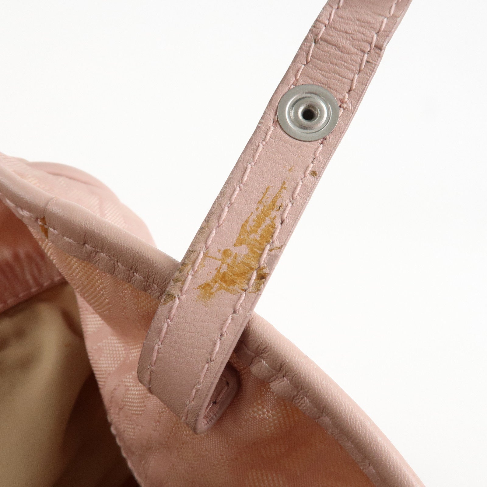 Christian Dior Trotter Leather Nylon Hand Bag Shoulder Bag Pink Used