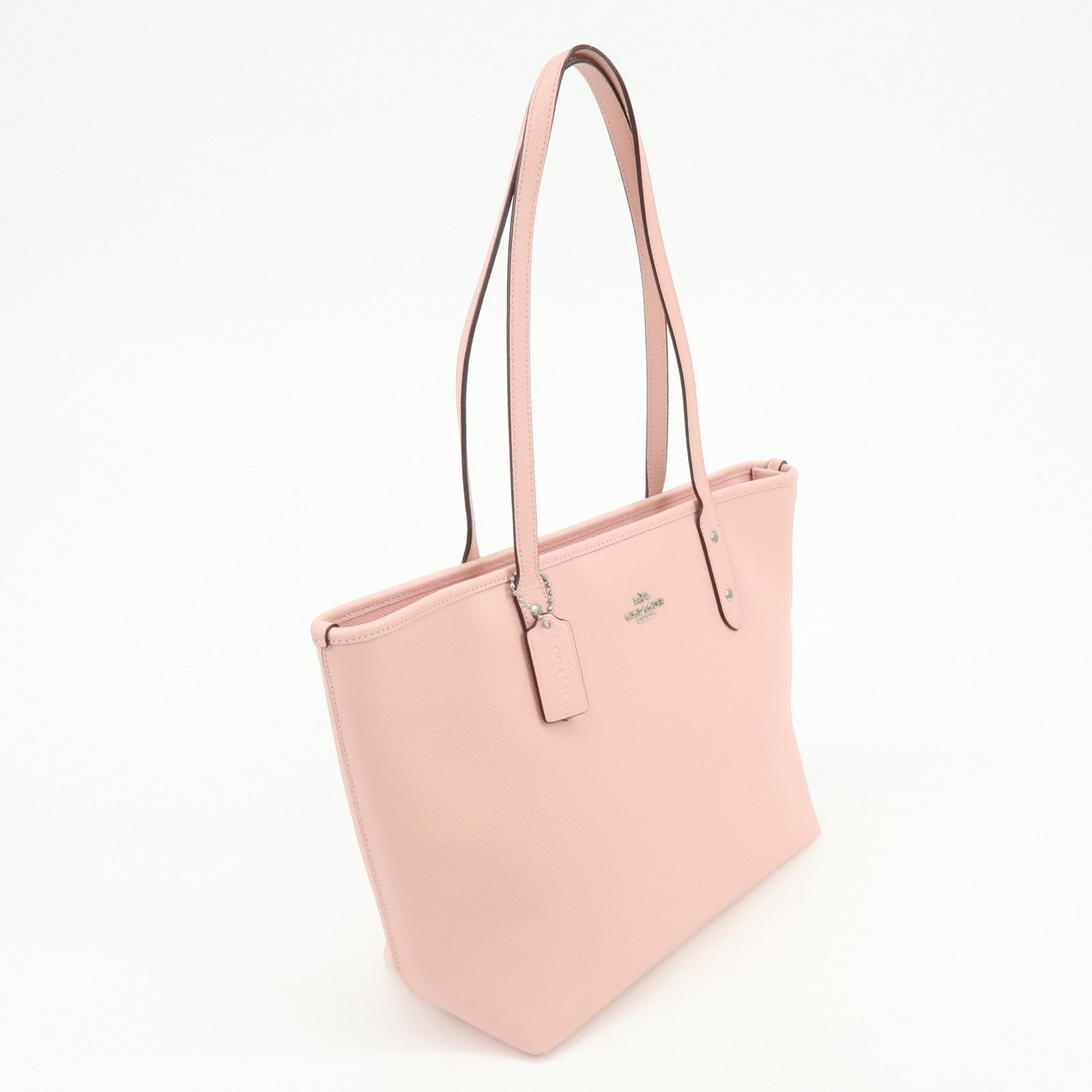 COACH Leather Tote Bag Shoulder Bag Pink F58846