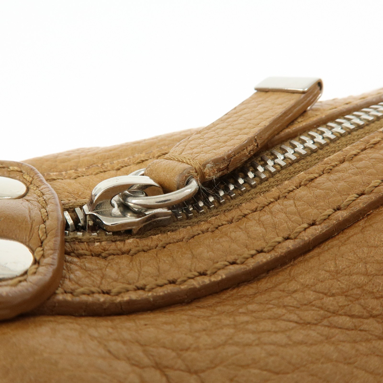 TOD'S  Miky Leather Shoulder Bag Crossbody Bag Camel Light Brown