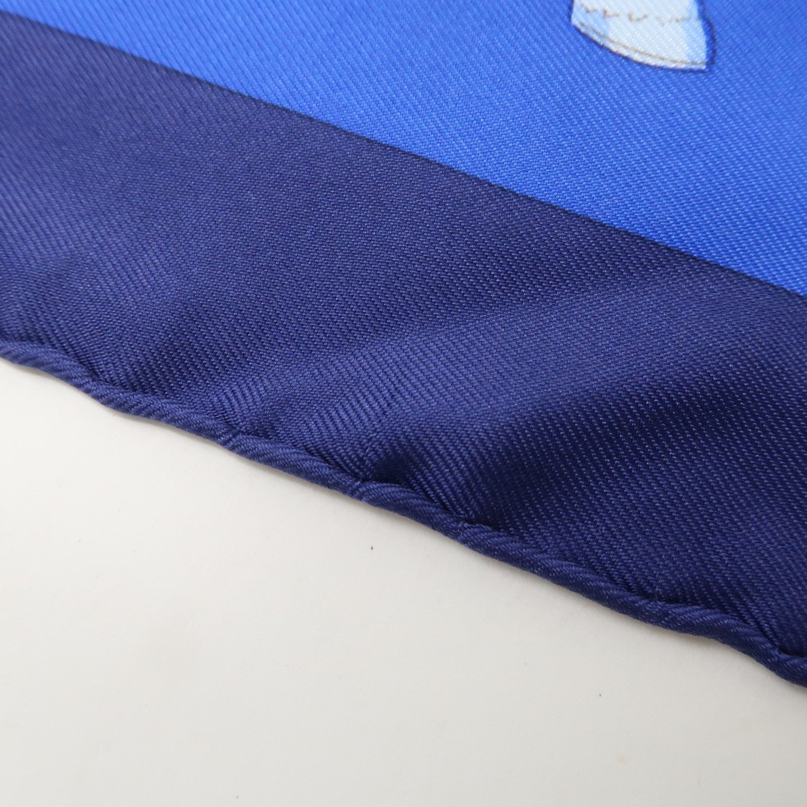 HERMES Carre 90 Silk 100% Scarf CARROUSEL Blue Red Used