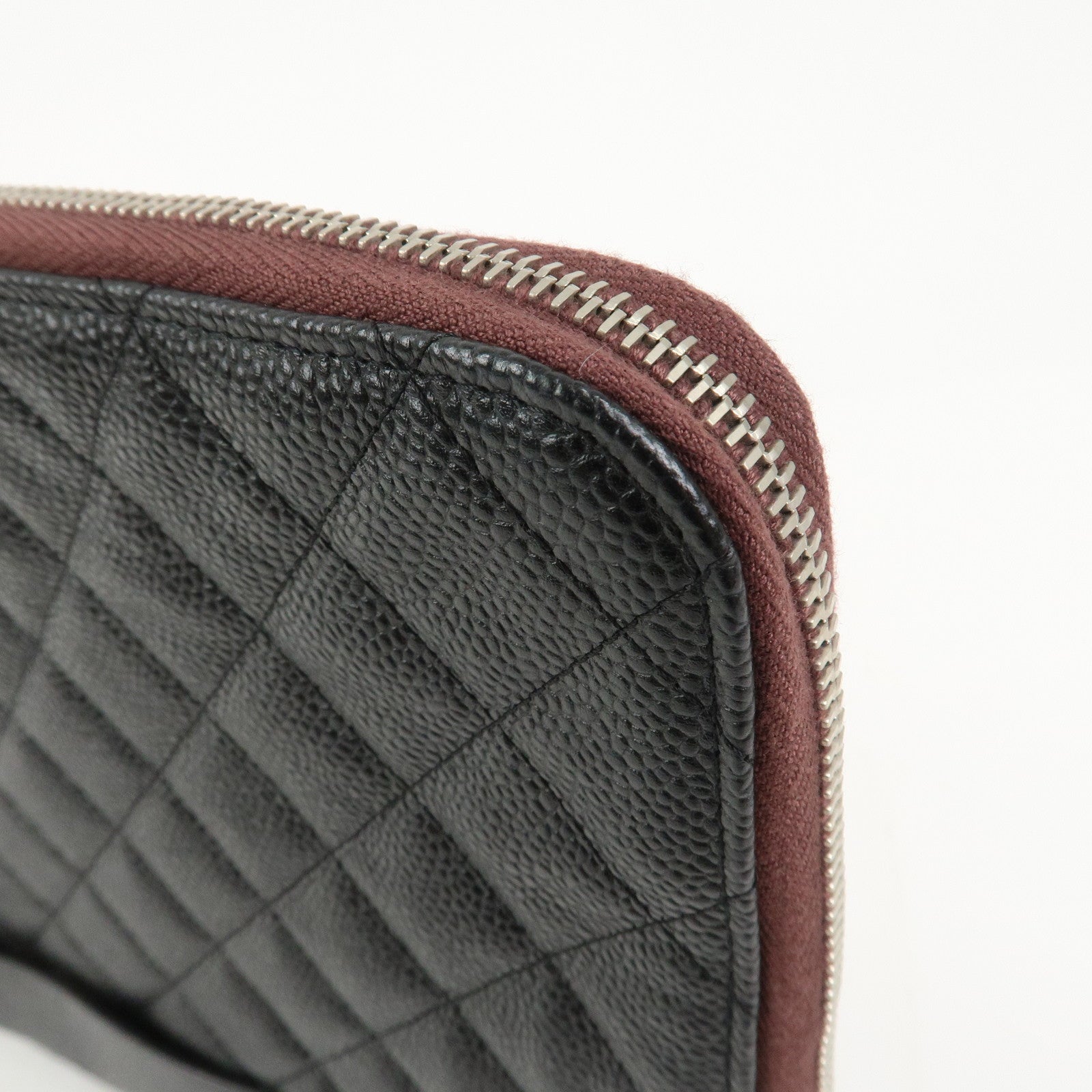 CHANEL COCO Mark Caviarskin Matelasse Clutch Bag Black A82388