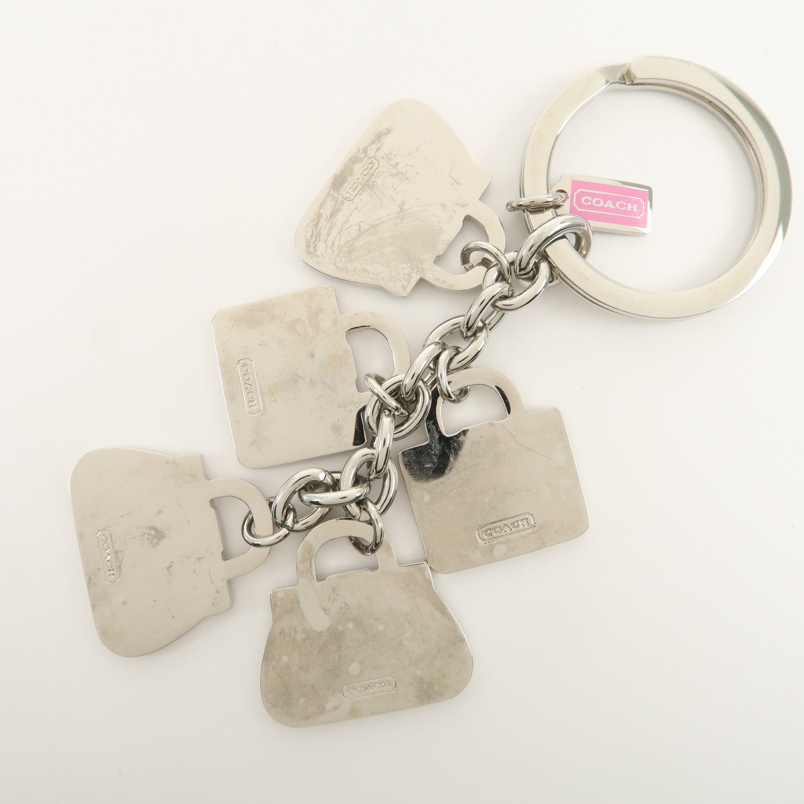 COACH Set Of 3 Key Charm Signature Silver Multicolor Star