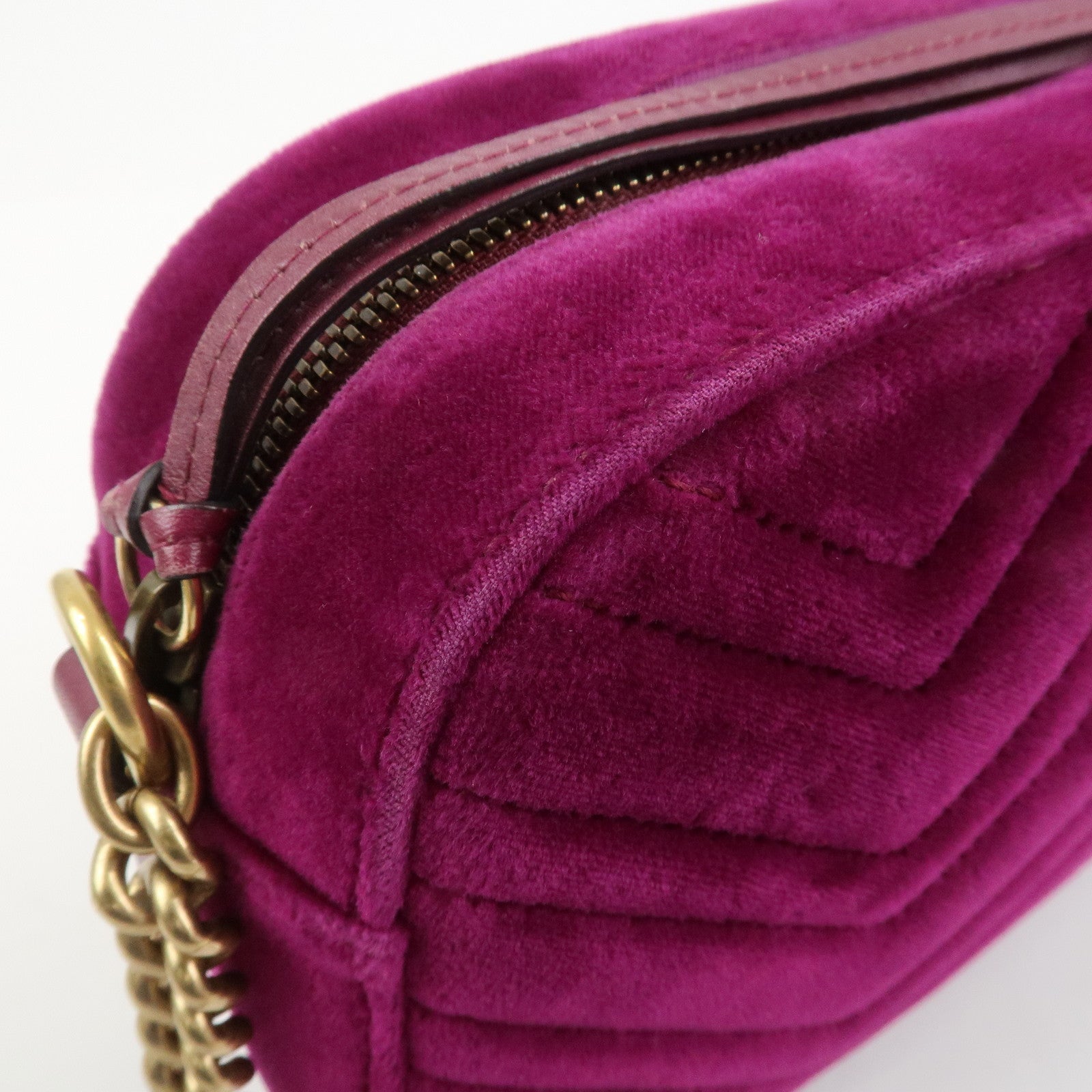 GUCCI GG Marmont Velvet Leather Shoulder Bag Crossbody Bag 447632