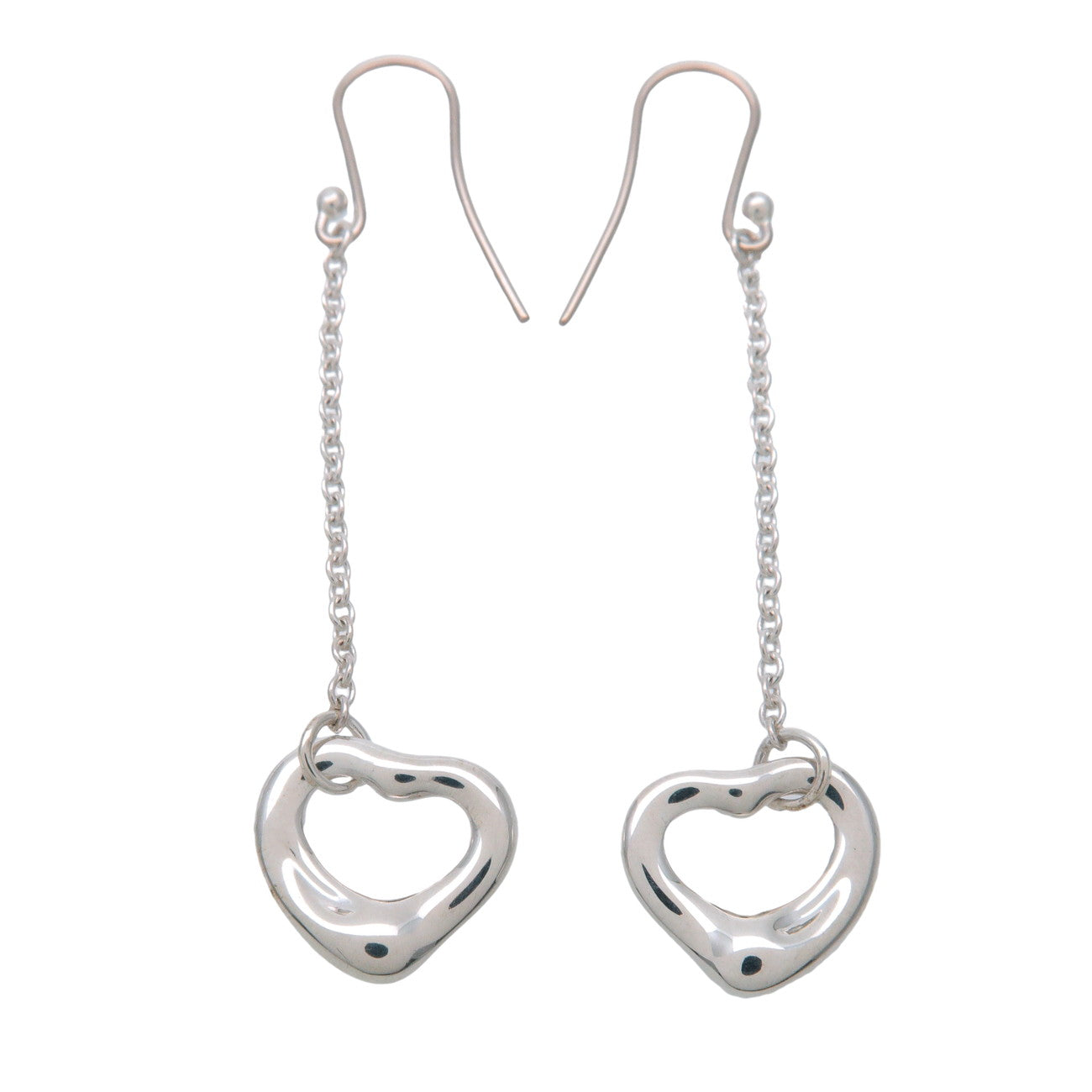 Tiffany & Co Open Heart Drop Earrings SV925 Silver