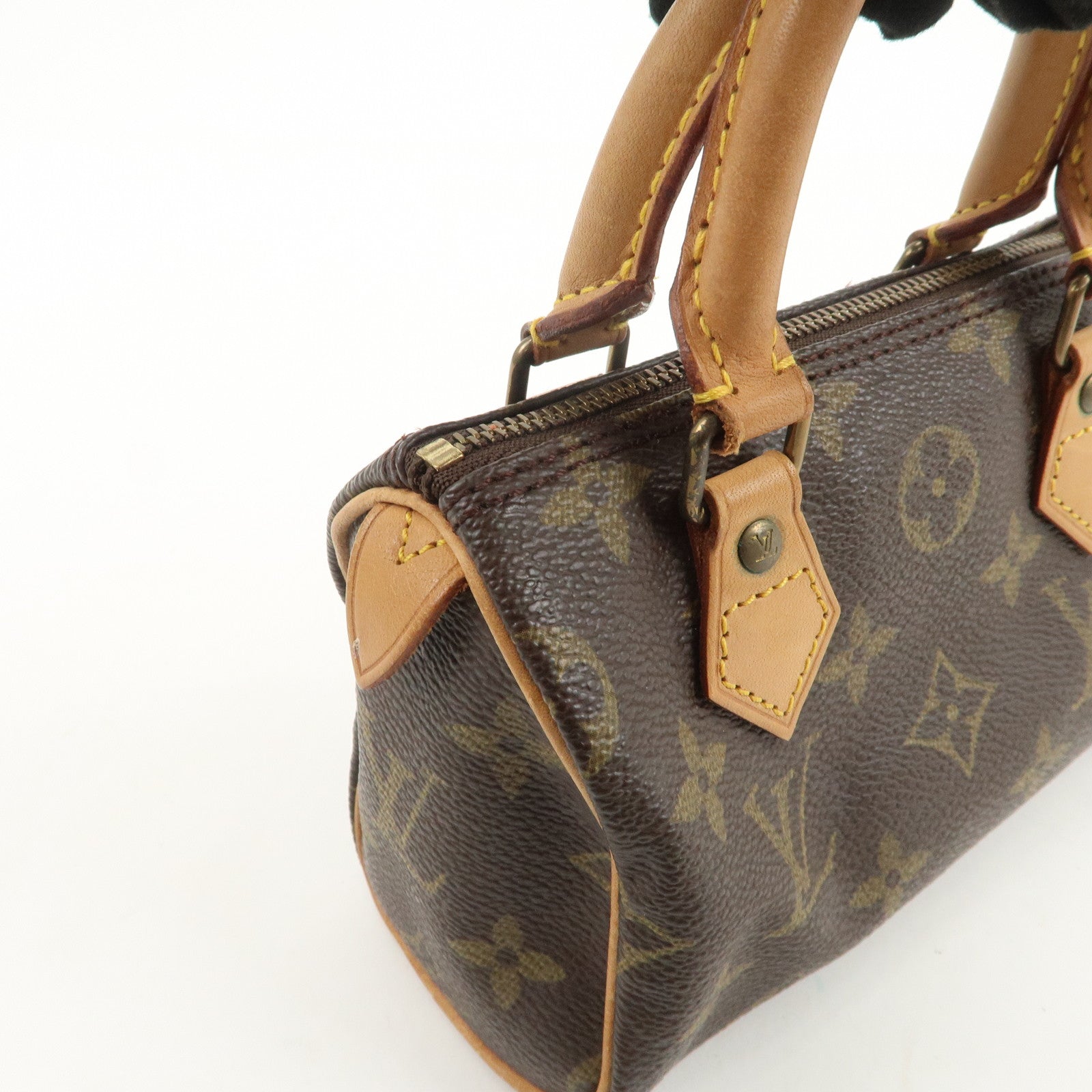 Louis Vuitton Monogram Mini Speedy Hand Bag Boston Bag Brown M41534