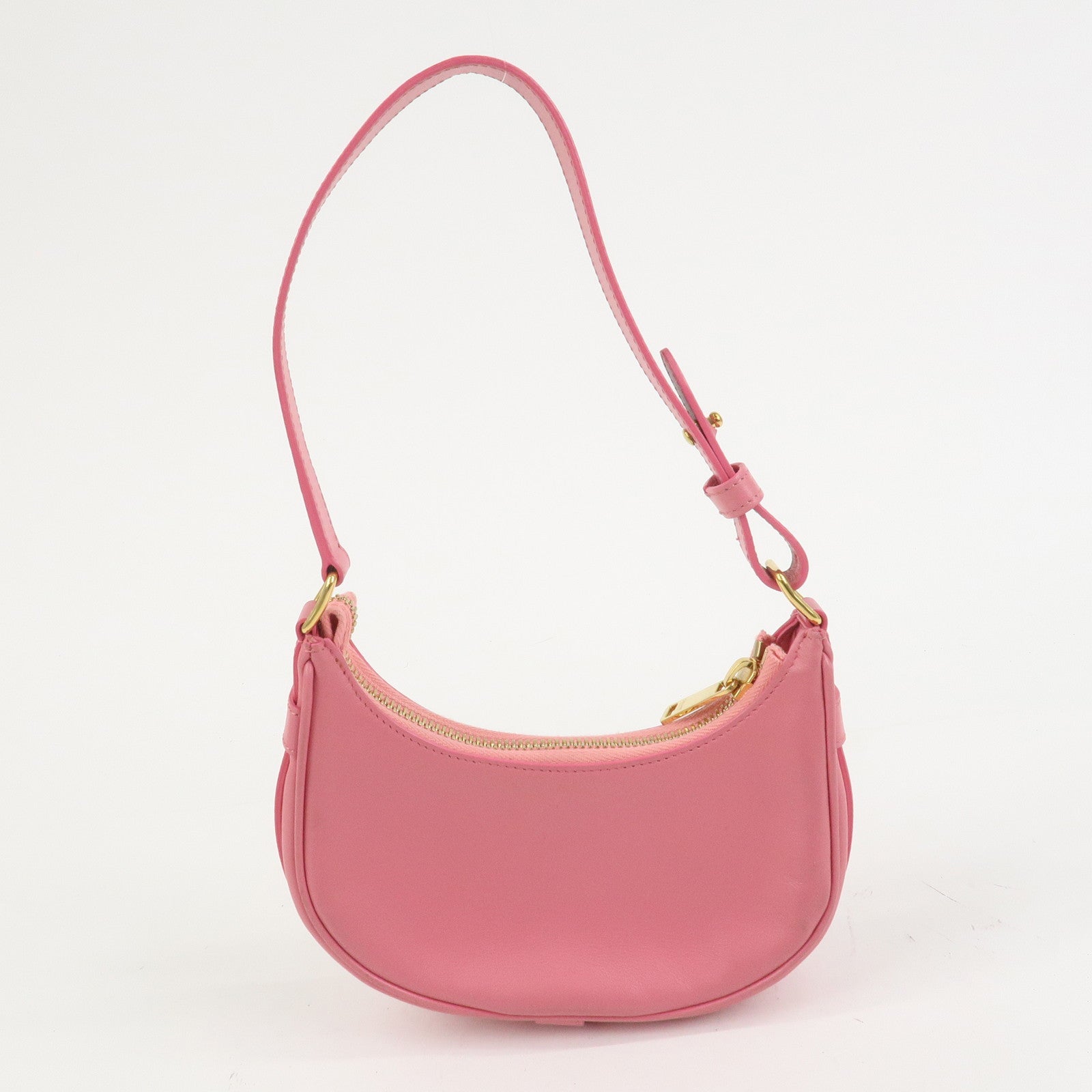 CELINE Ava Leather Hand Bag Hand Pouch Pink