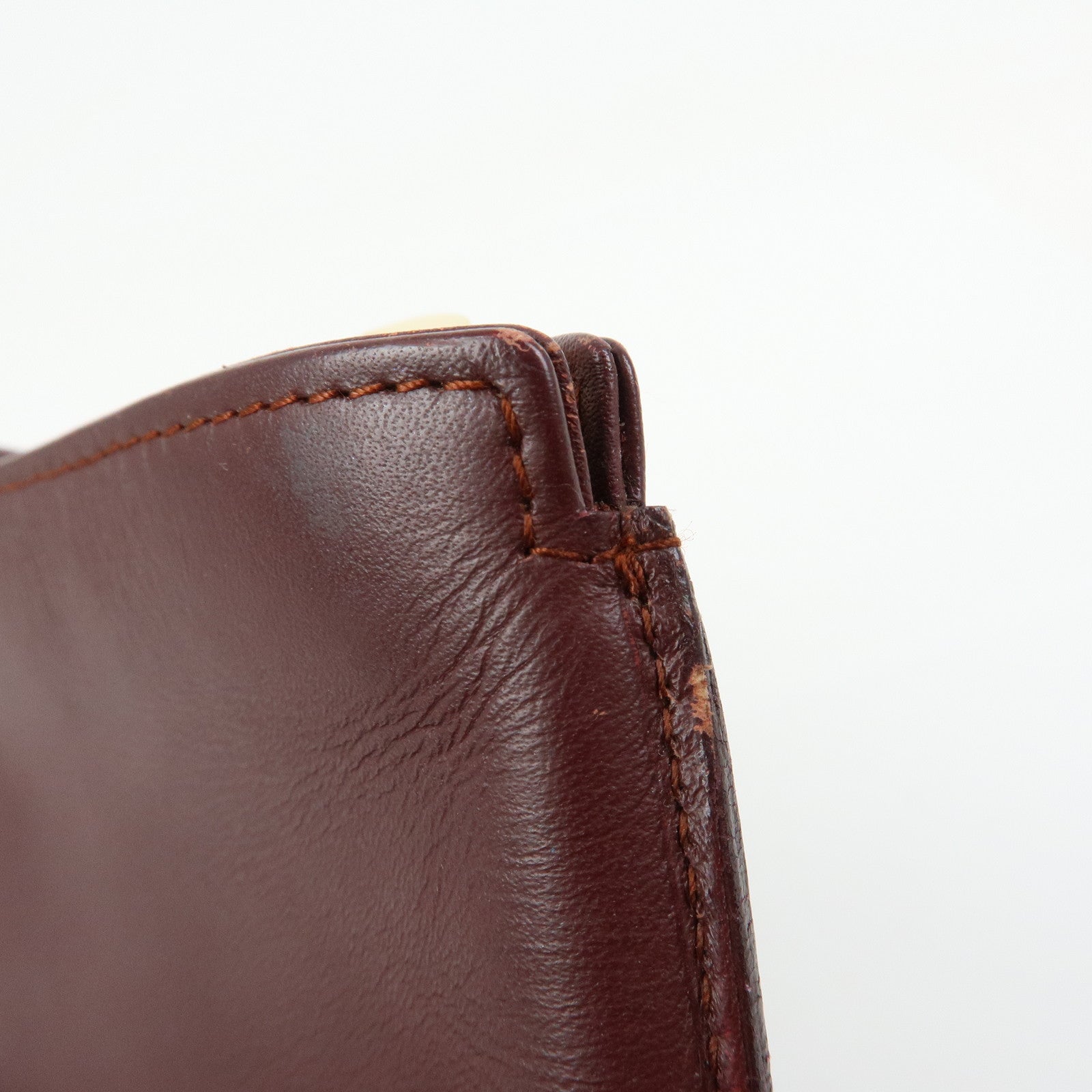 Cartier Must de Cartier Leather Chain Strap Pouch Bordeaux