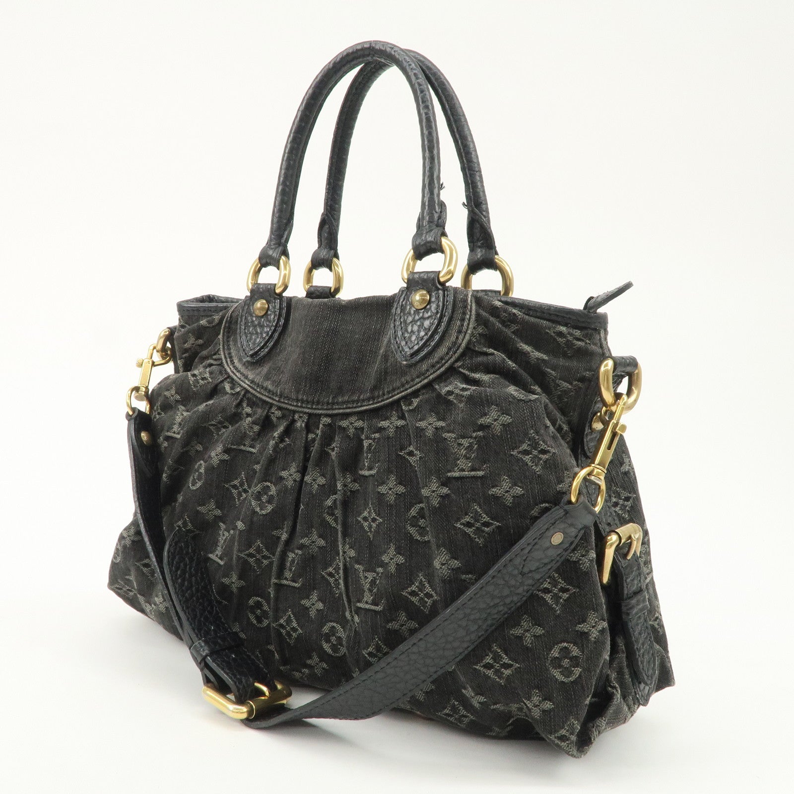 Louis Vuitton Monogram Denim Neo Cabby MM 2Way Bag Noir M95351