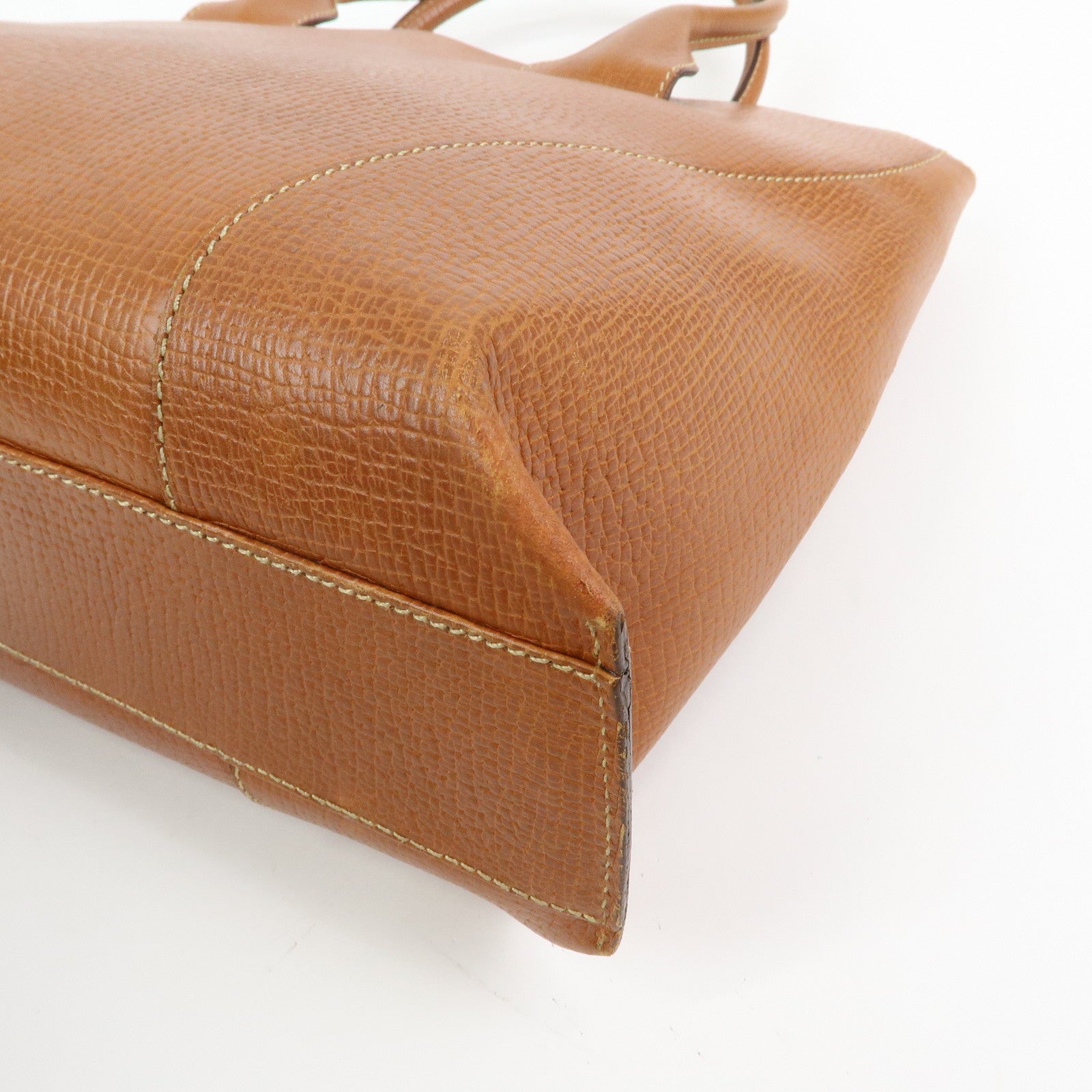 LOEWE Embossed Leather 2Way Bag Hand Bag Shoulder Bag Brown