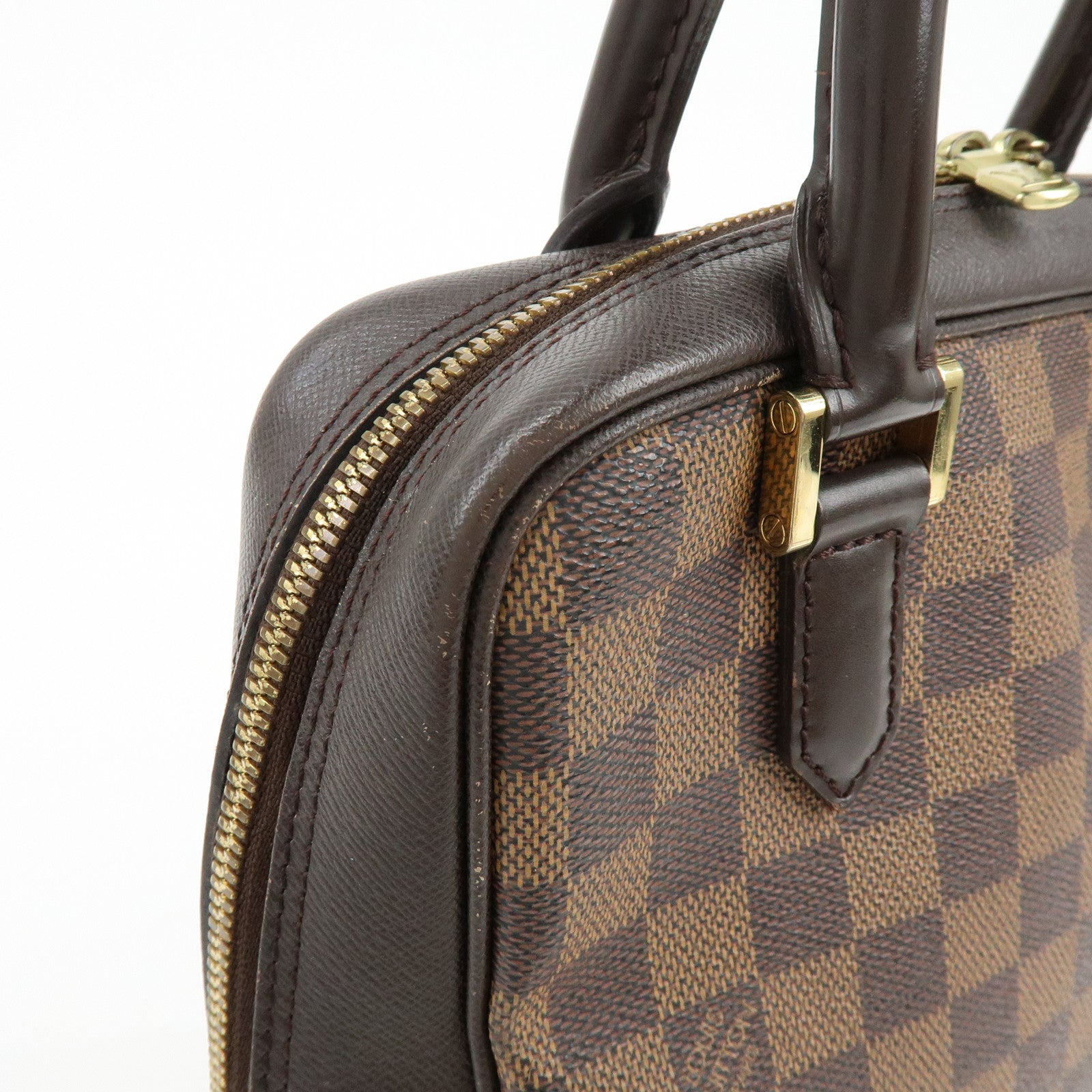 Louis Vuitton Damier Ebene Canvas Leather Brera Hand Bag N51150
