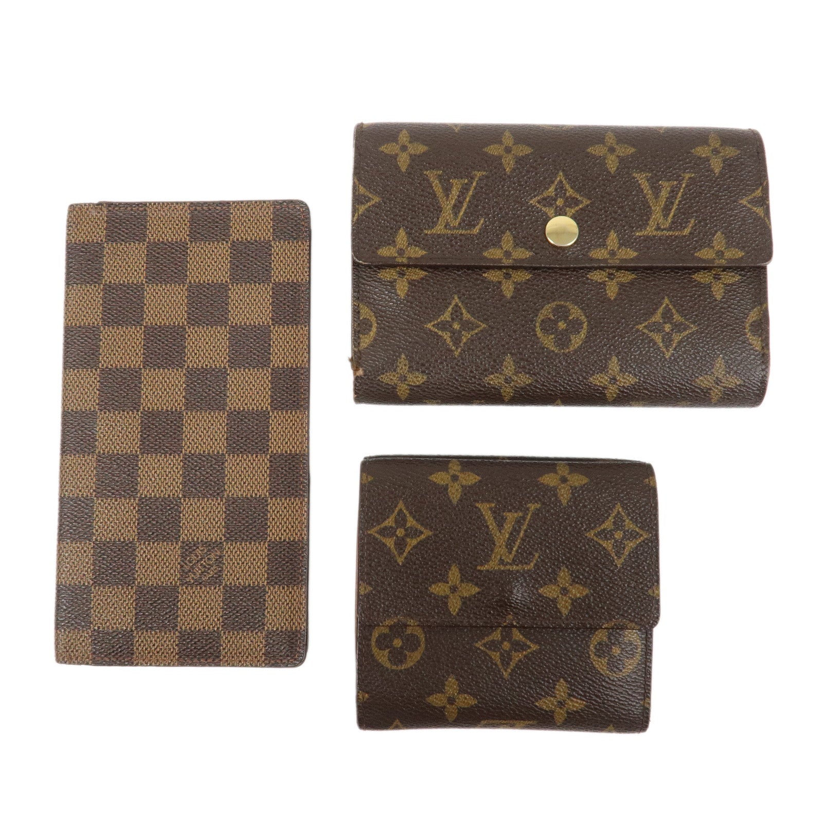 Louis Vuitton Monogram Damier Set of 3 Wallets M61652 M61202 N61823