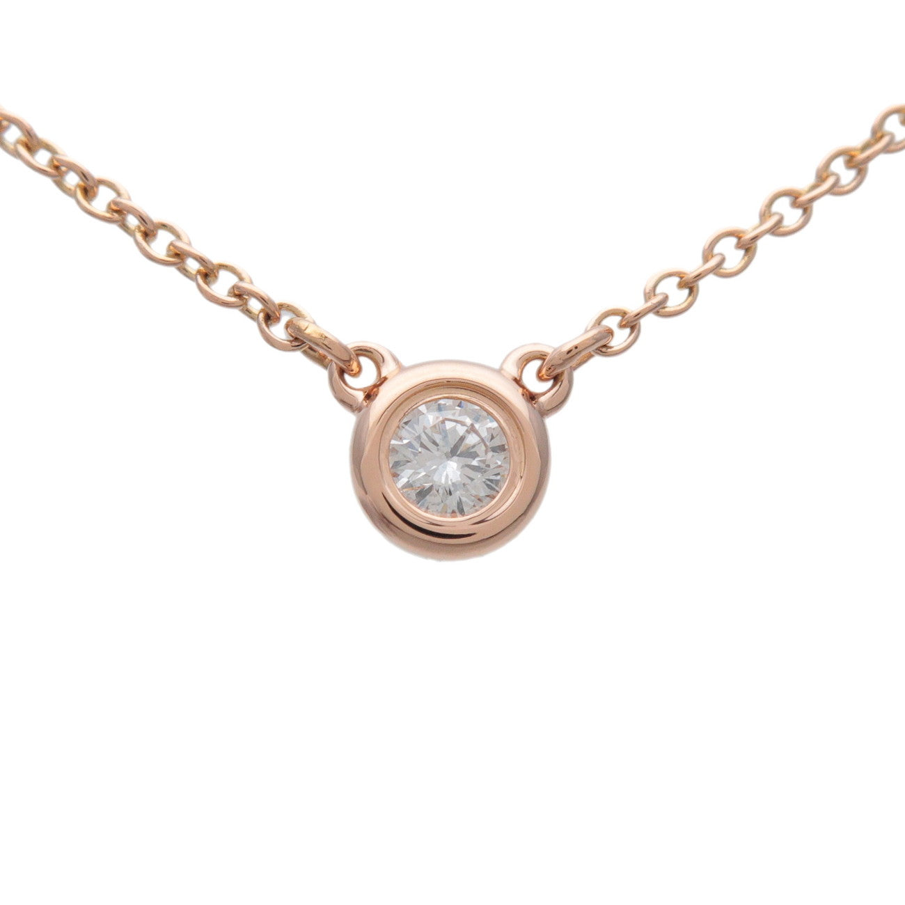 Tiffany & Co By The Yard 1P Diamond Necklace 0.08ct K18PG 750PG
