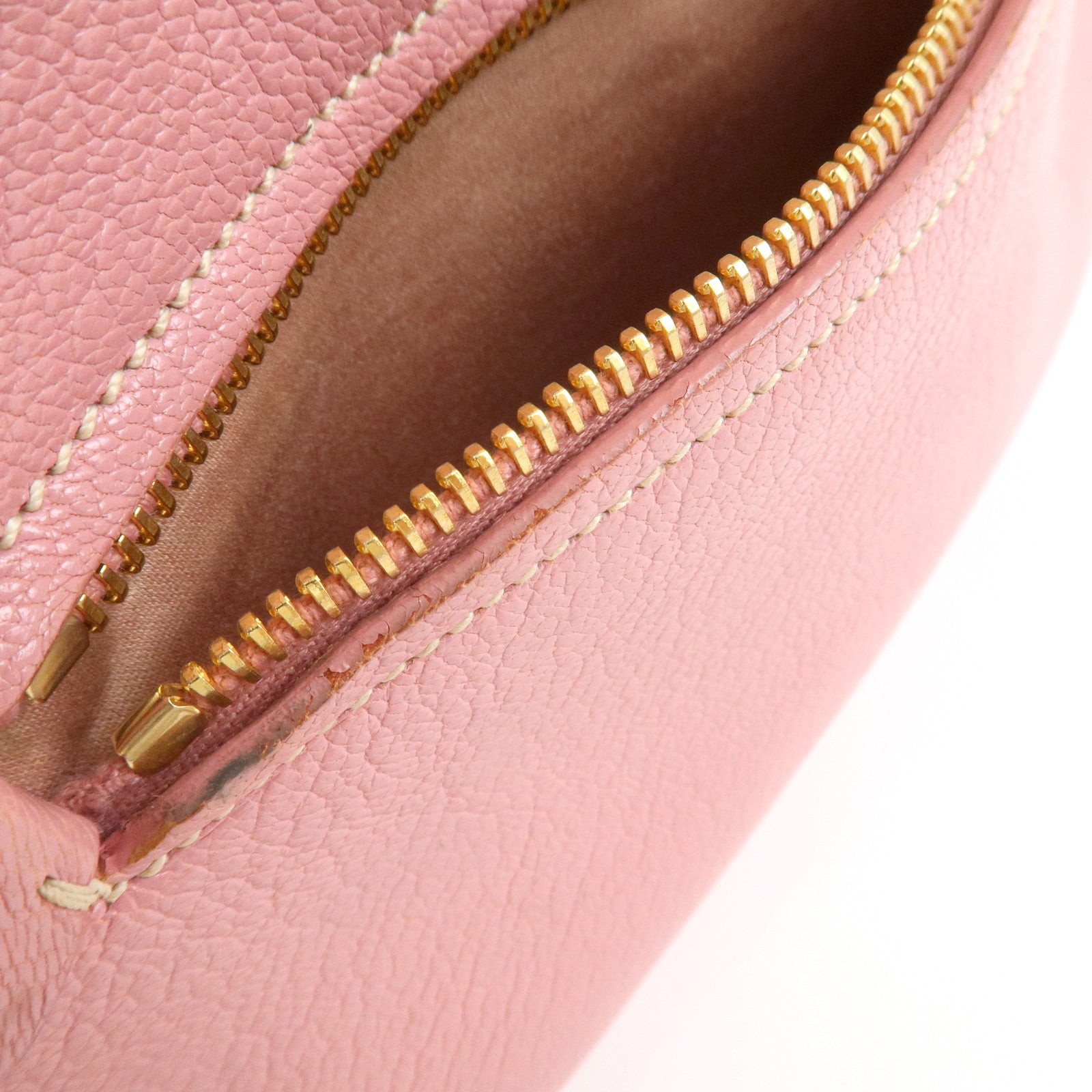 MIU MIU Logo Leather 2Way Bag Hand Bag Shoulder Bag Pink