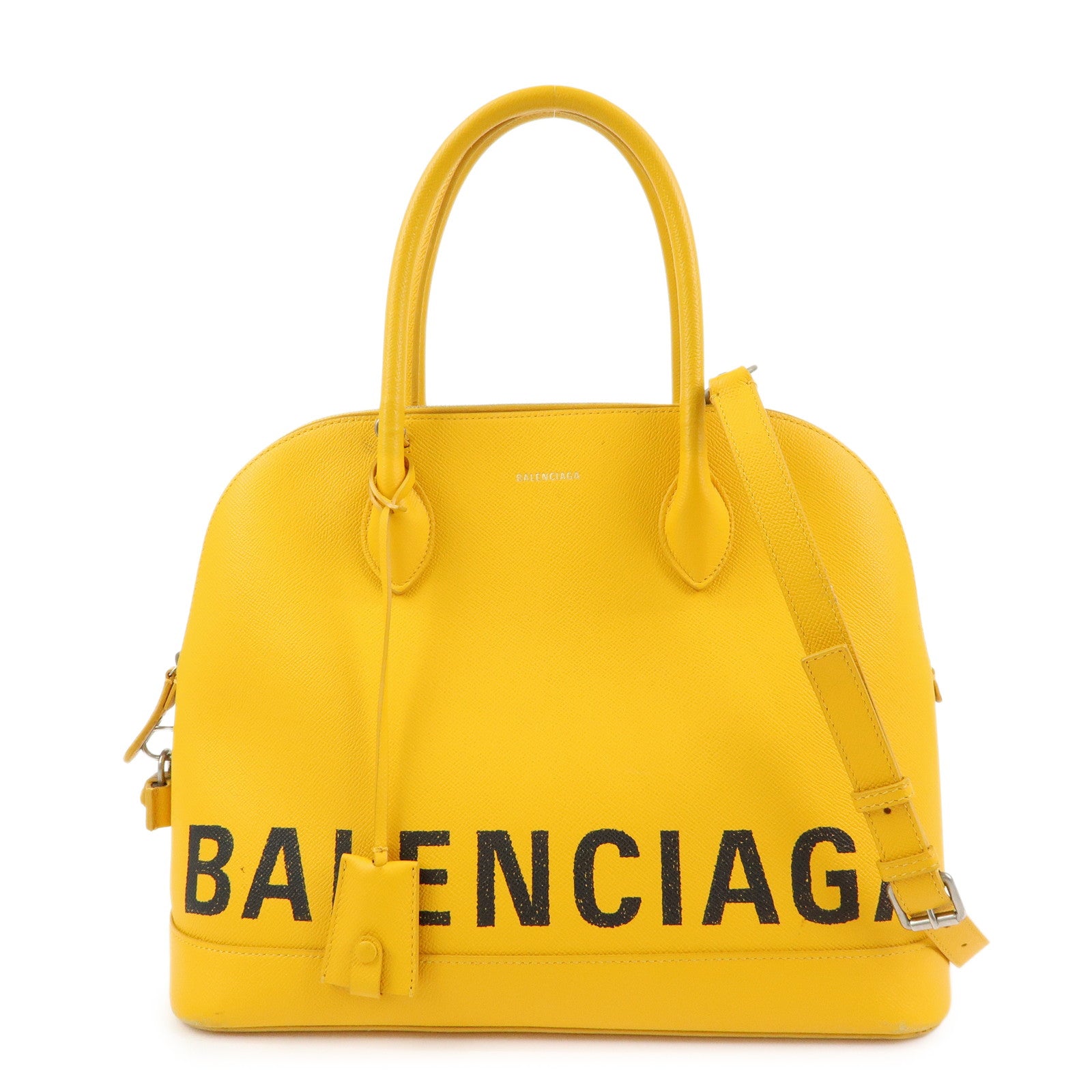 BALENCIAGA Ville Top Handle Leather 2Way Bag Hand Bag Yellow