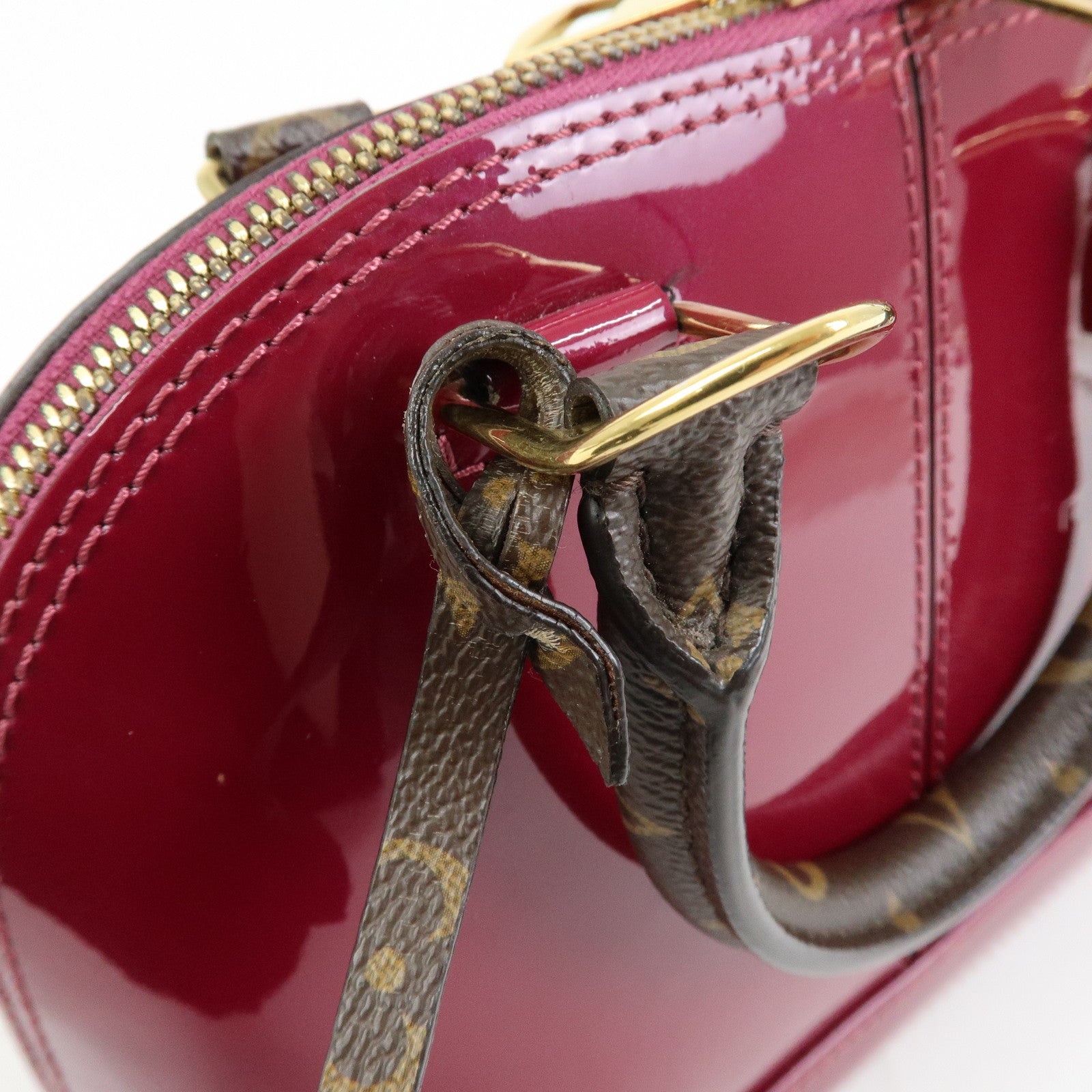 Louis Vuitton Monogram Vernis Alma BB 2Way Bag Magenta M54785