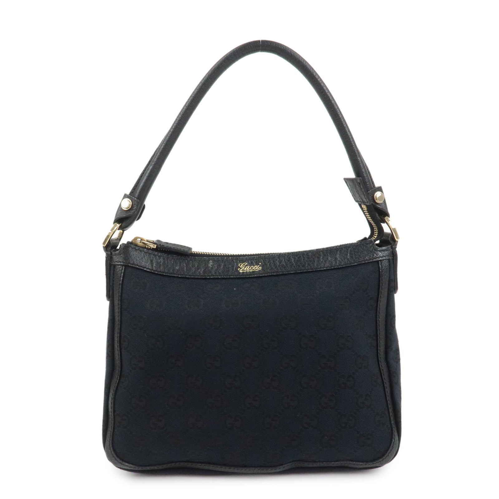 GUCCI GG Monogram Canvas Shoulder Bag Hand Bag Black 146244