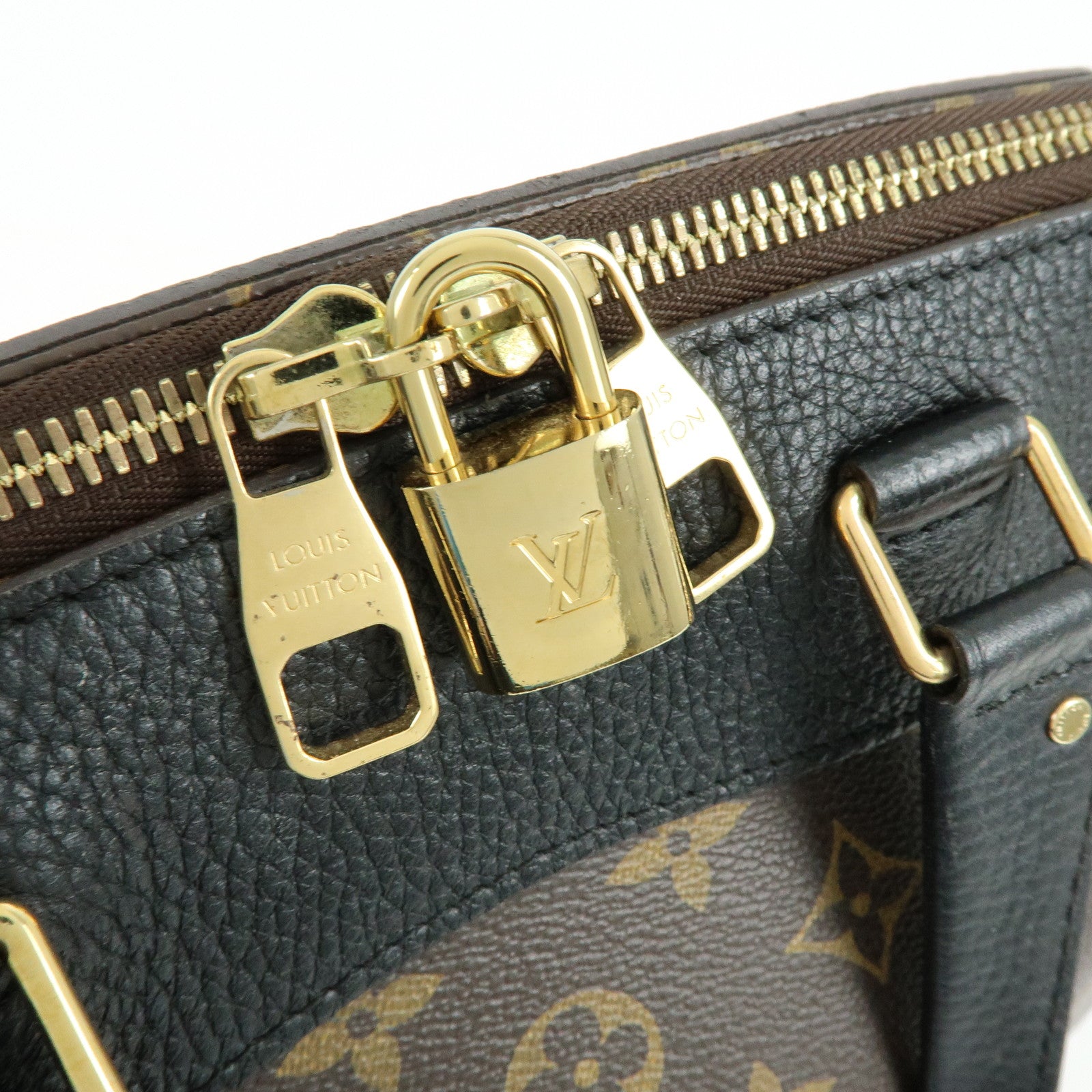 Louis Vuitton Monogram Canvas Leather Retiro Hand Bag Brown M50058