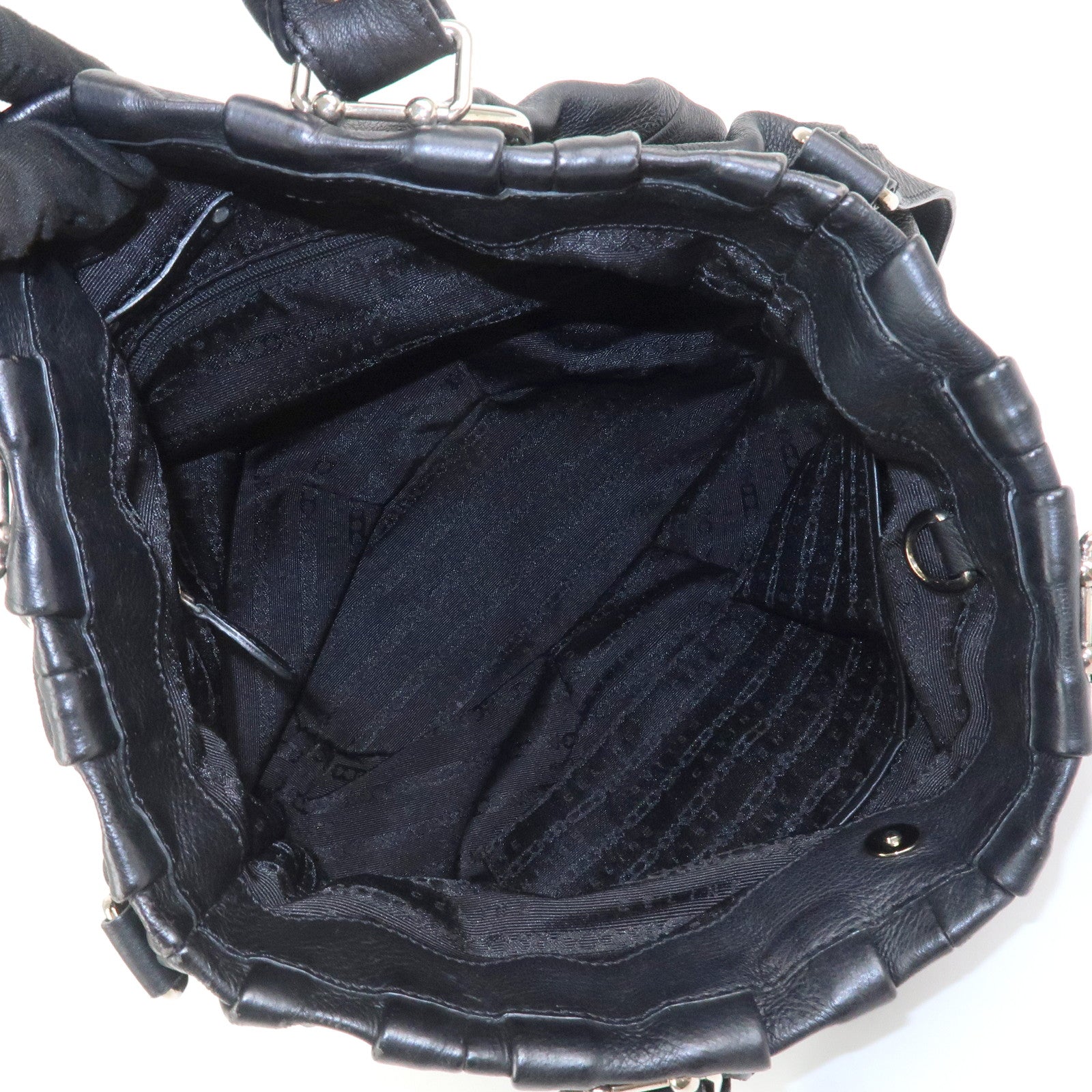 CELINE Macadam Leather Pillow Small 2Way Hand Shoulder Bag Black