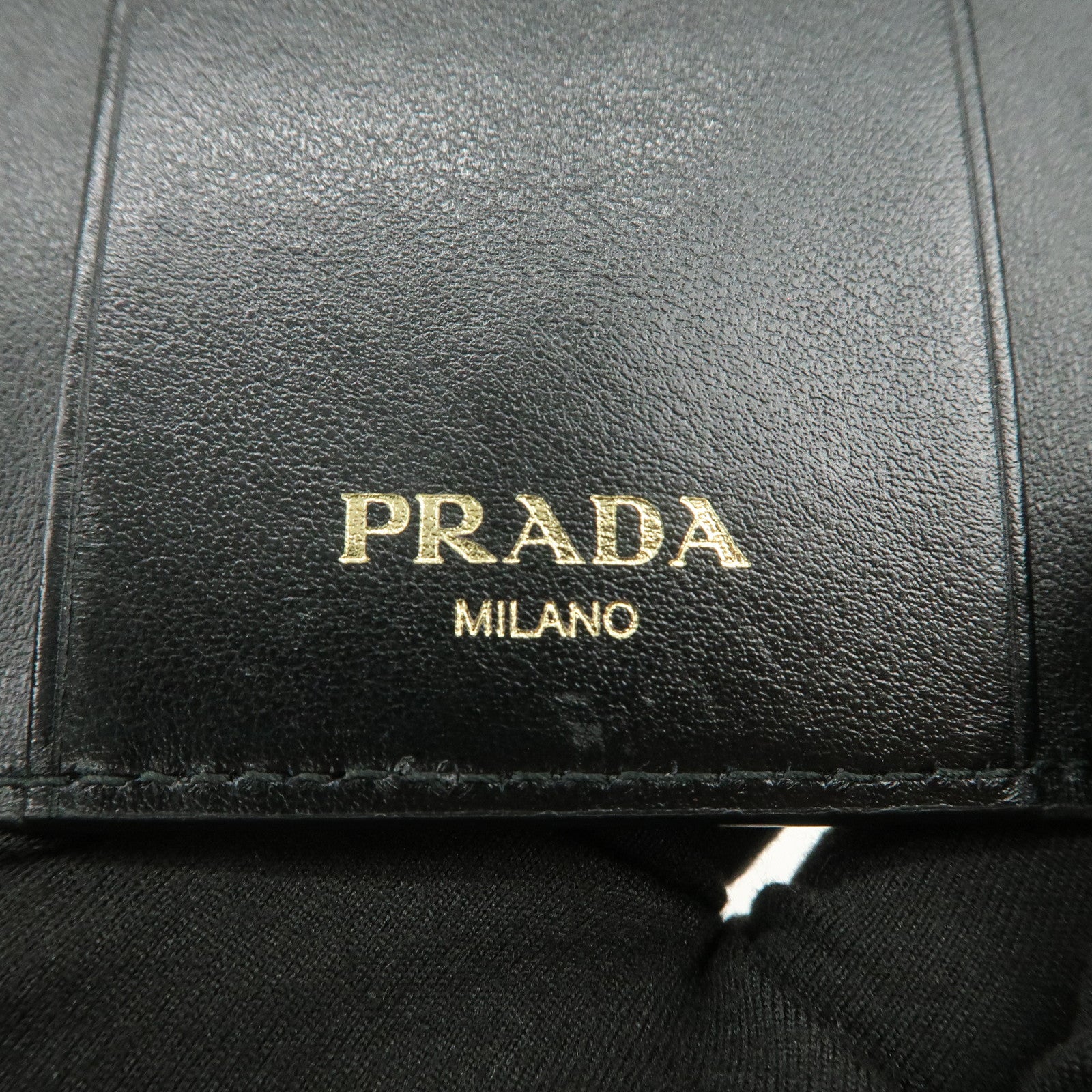 PRADA Triangle Logo Leather 6 Key Case Key Holder Black 1PG222