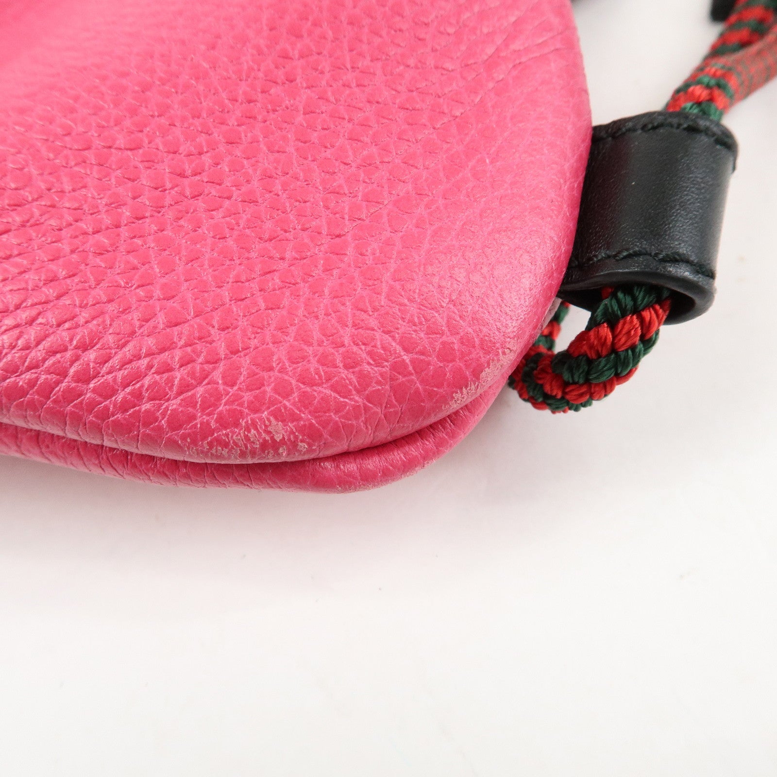 GUCCI Sherry Vintage Logo Leather Backpack Pink 516639