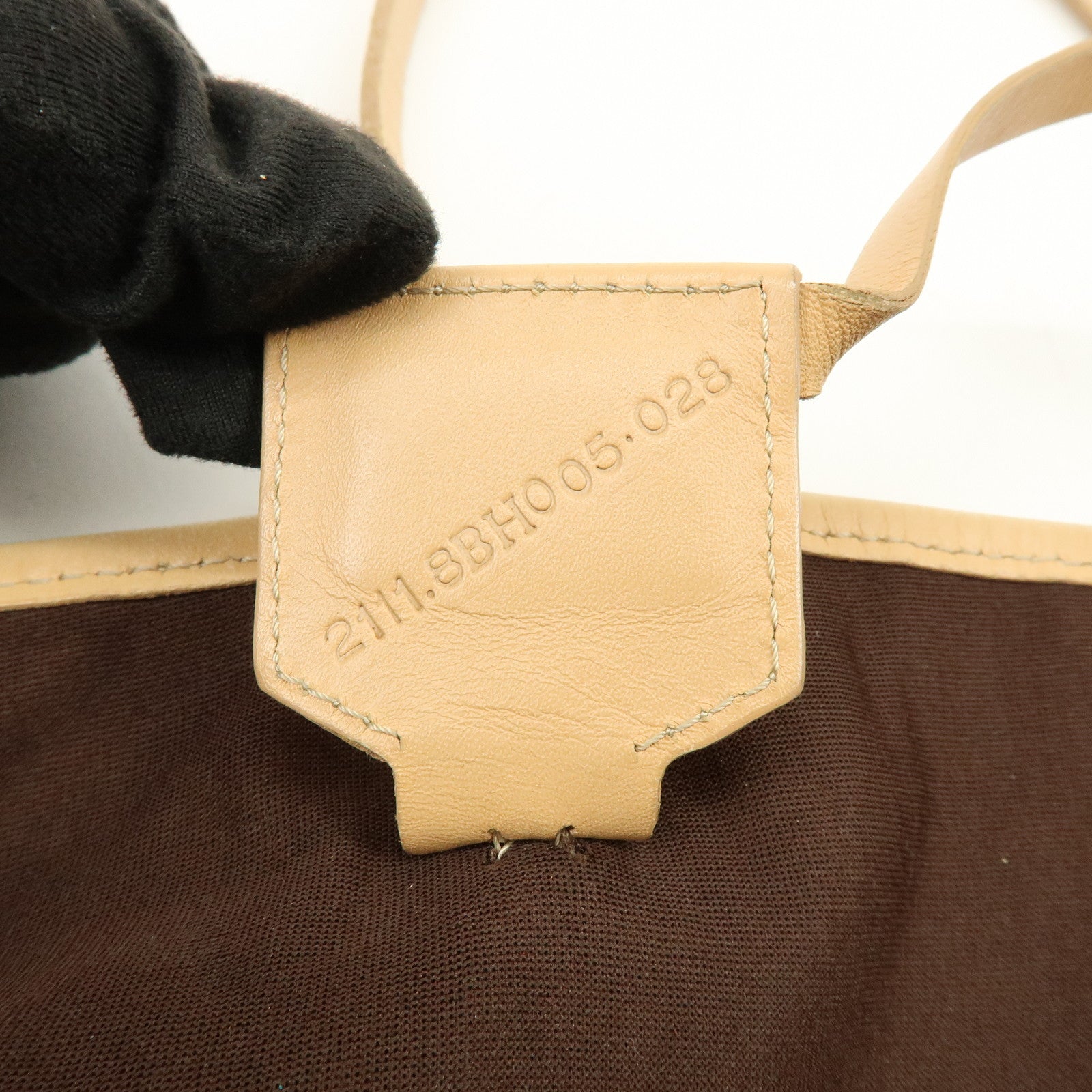 FENDI Zucchino Canvas Tote Bag Shoulder Bag Beige Brown 8BH005