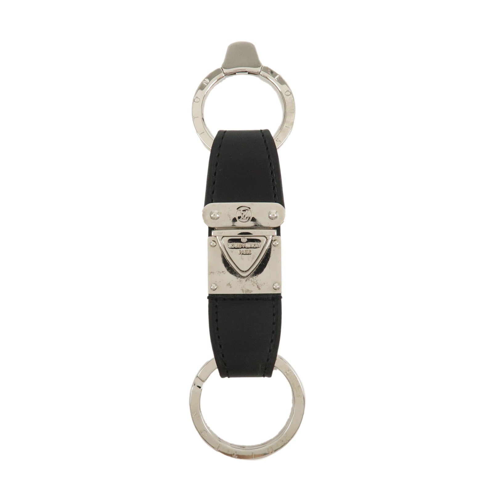 Louis Vuitton Porte Cles Valle Key Ring Key Chain Black M85034